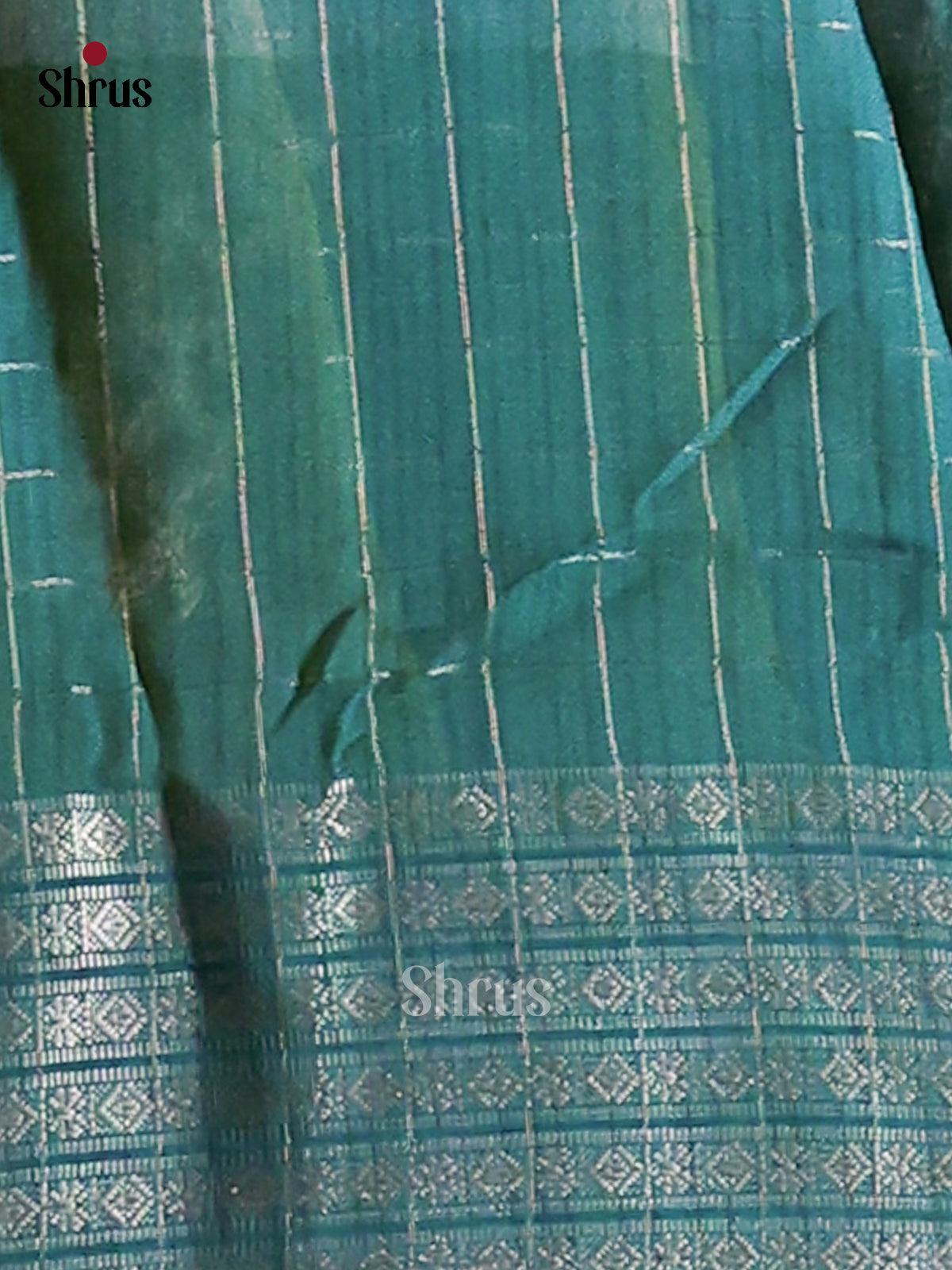 Cream & Blue - Semi Mysore silk saree - Shop on Shrus.com
