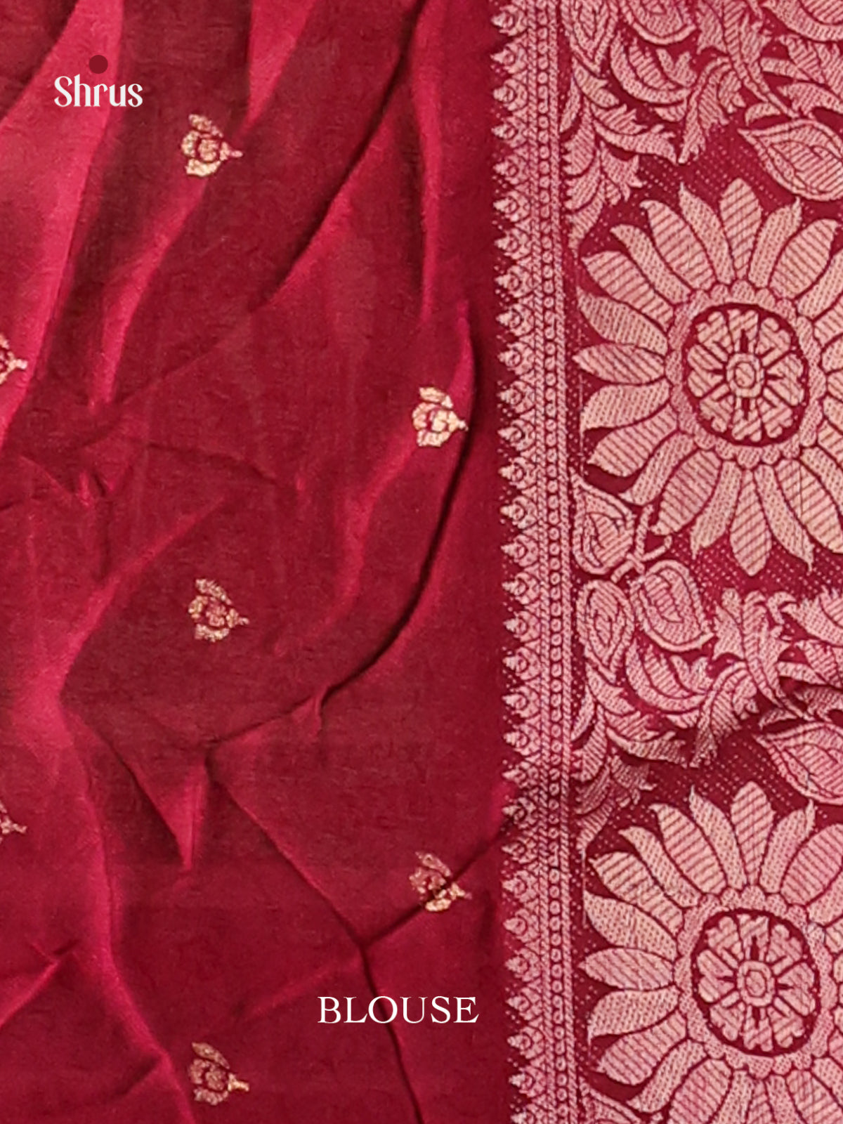 Grey & Maroon- Semi Dola silk Saree - Shop on Shrus.com