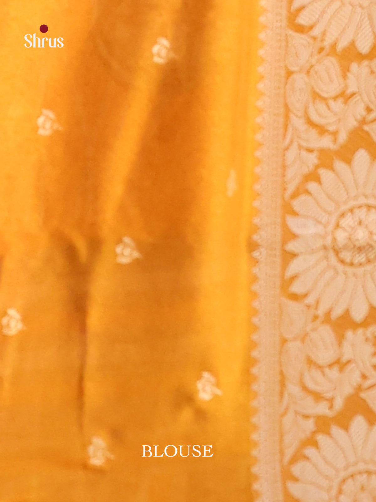 Blue & Mustard - Semi Dola silk Saree - Shop on Shrus.com