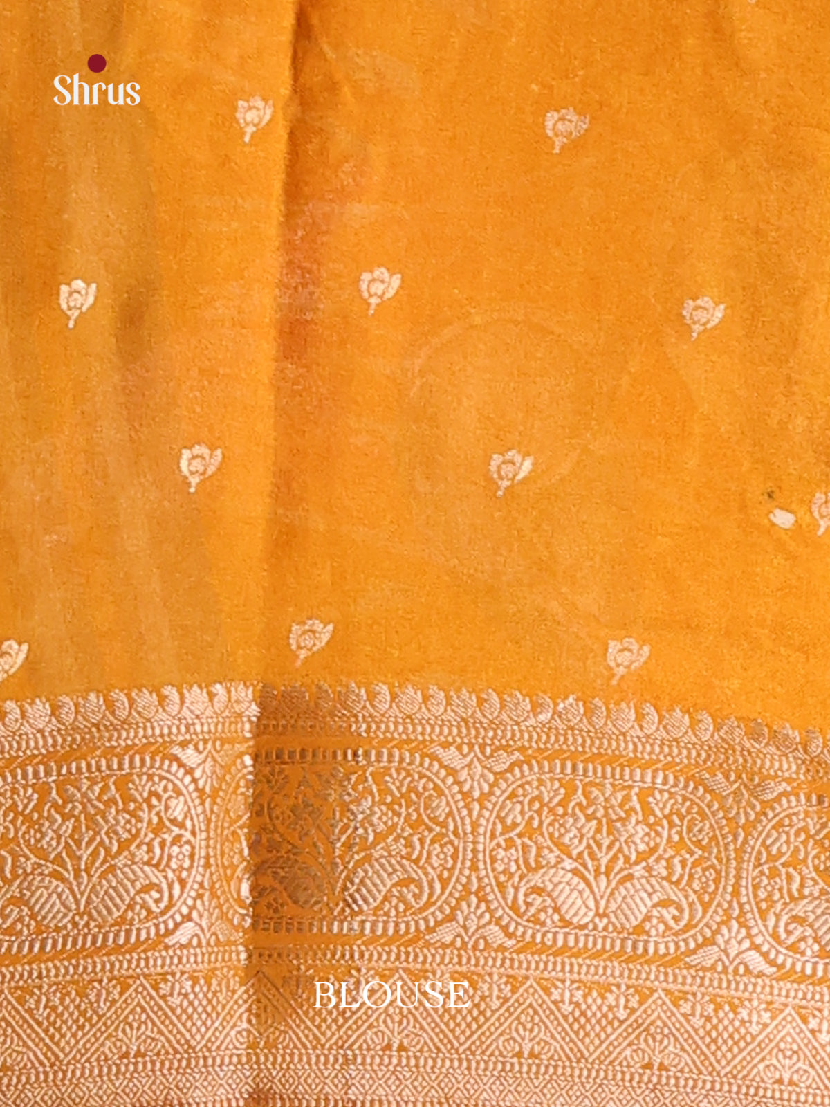 Blue & Mustard - Semi Dola silk Saree - Shop on Shrus.com