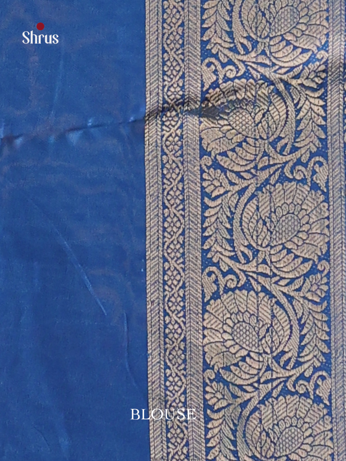 Yellow & Blue - Semi Dola silk Saree - Shop on Shrus.com