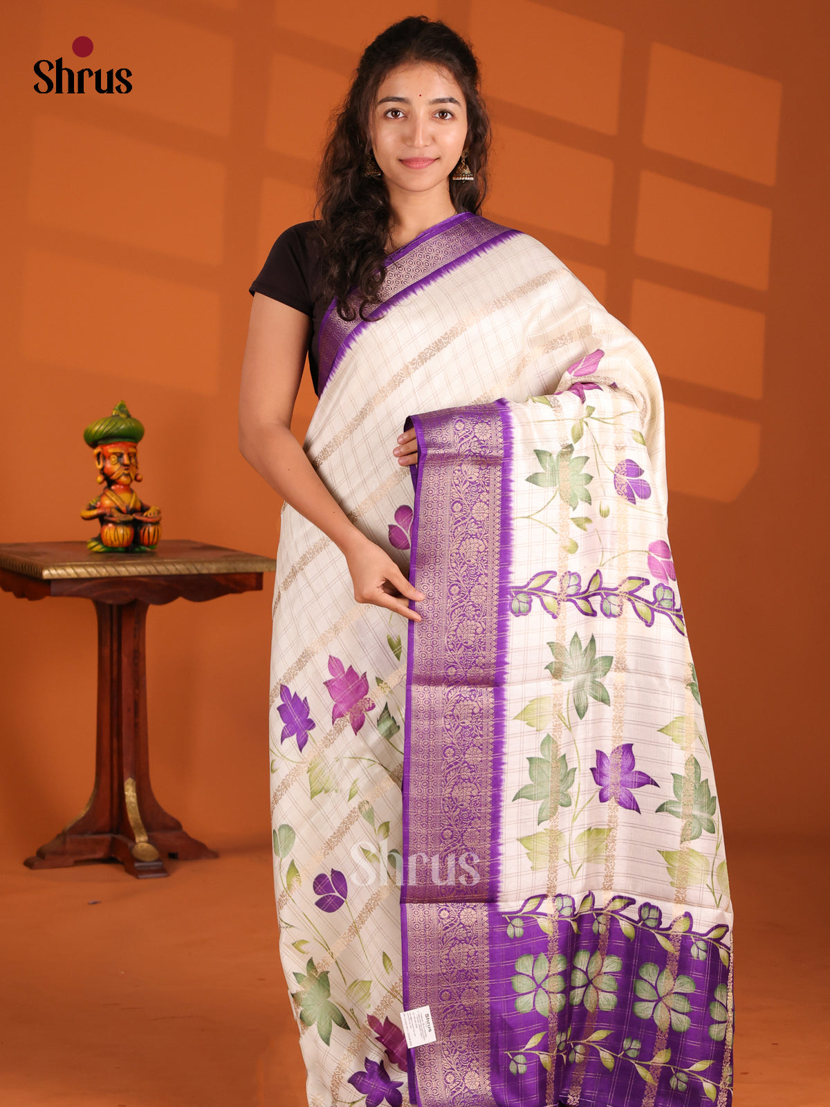 DFS02216 - Jute Print Saree - Shop on Shrus.com