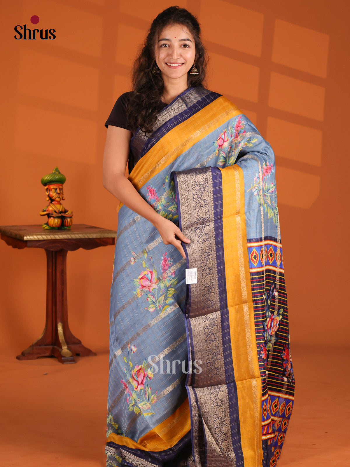 DFS02218 - Jute Print Saree - Shop on Shrus.com