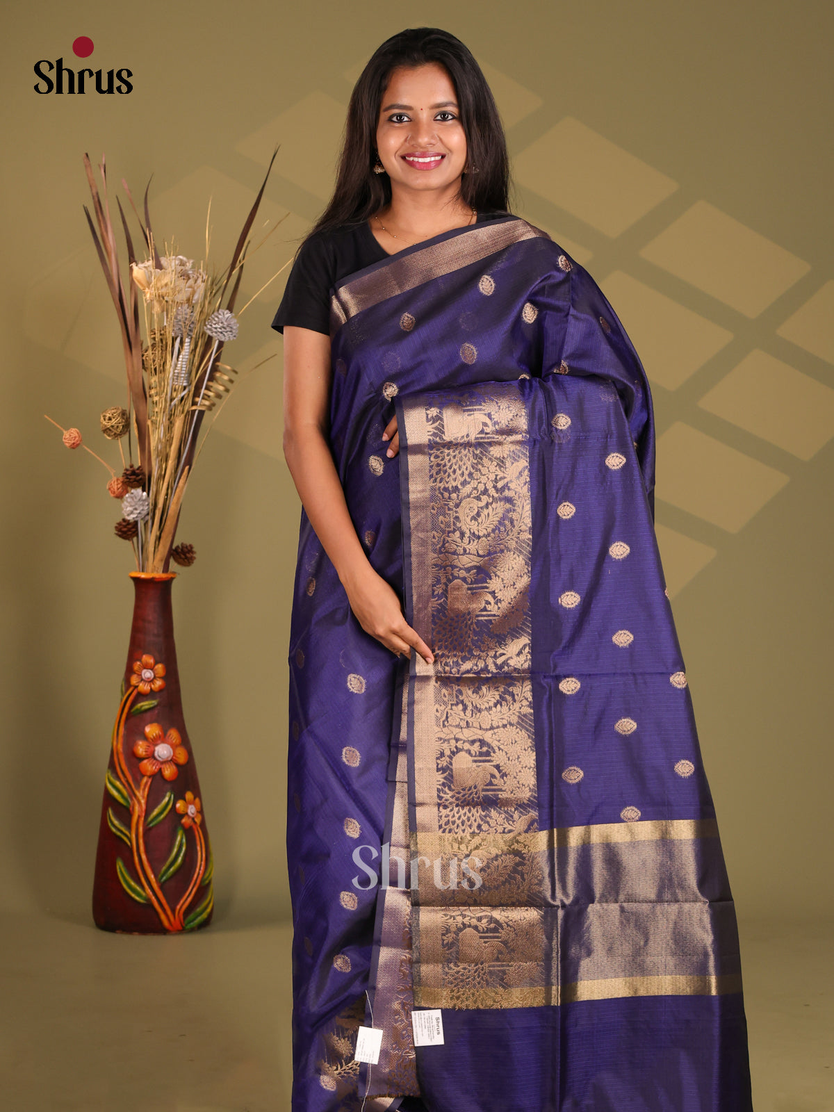 Blue - Semi Kota Saree - Shop on Shrus.com