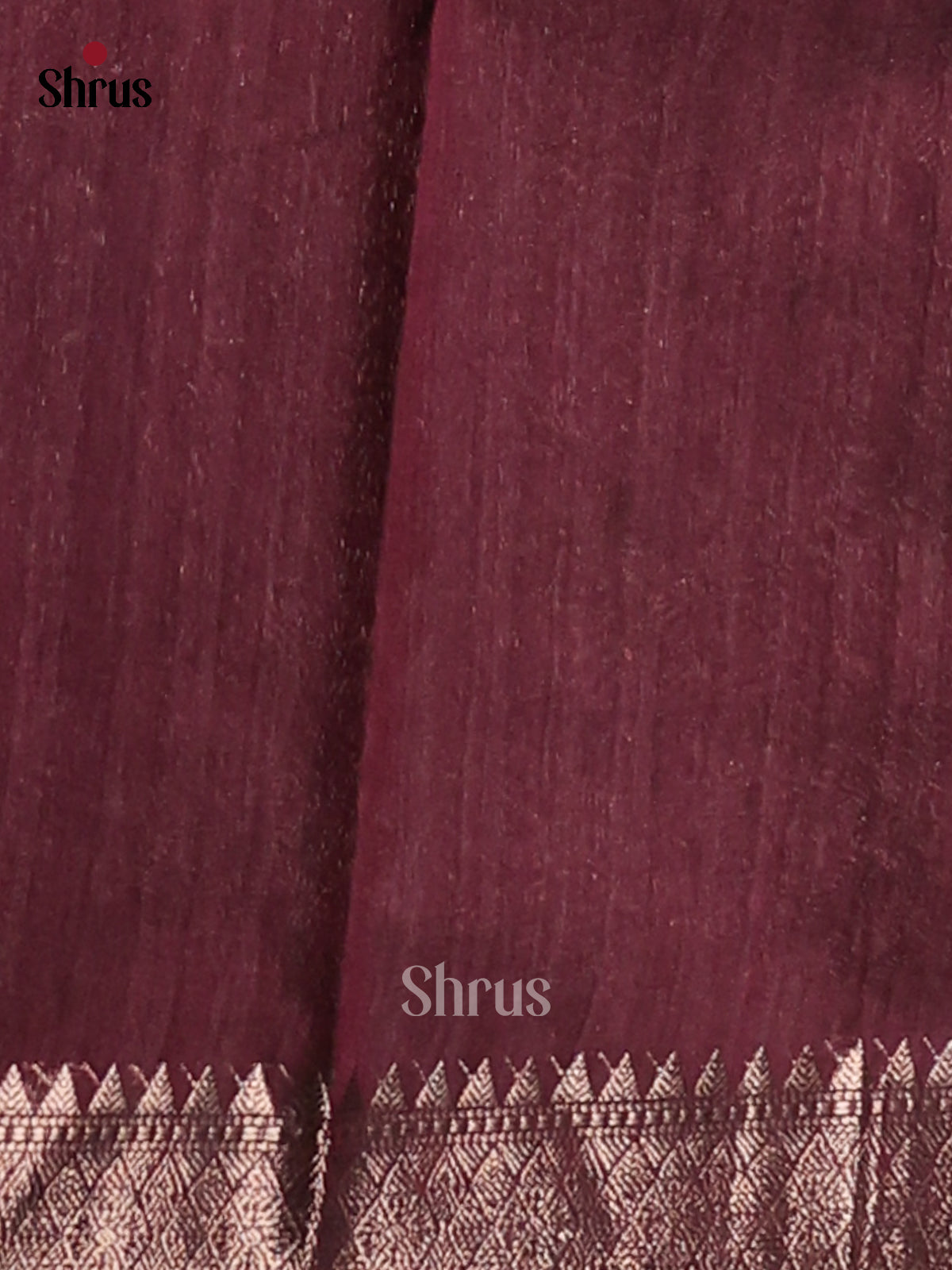 Maroon- Semi Jute Saree - Shop on Shrus.com