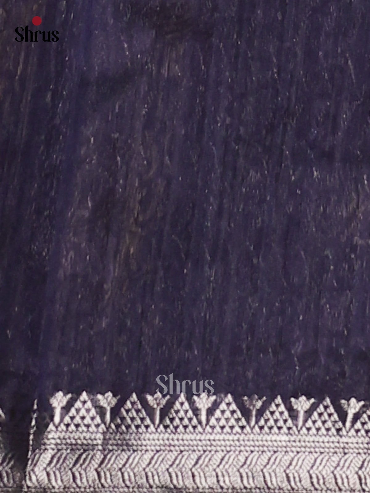 Navy Blue- Semi Jute Saree - Shop on Shrus.com