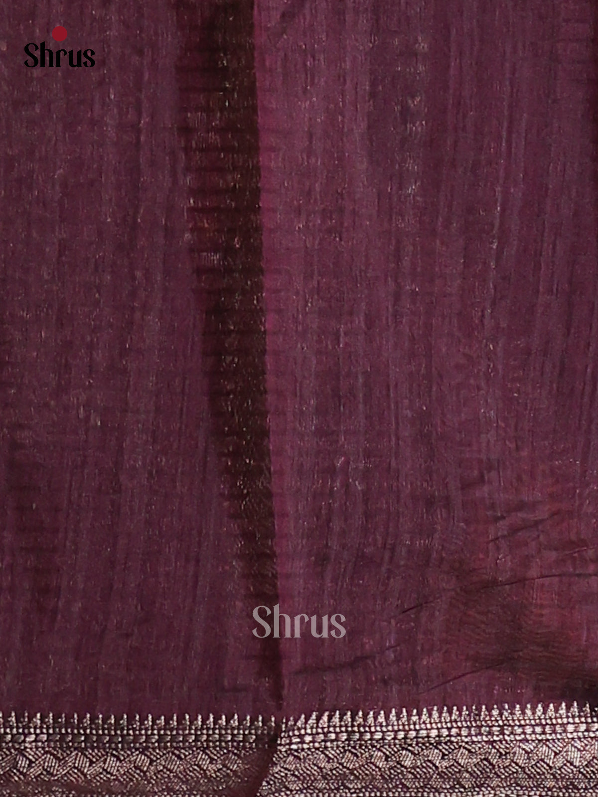 Wine- Semi Jute Saree - Shop on Shrus.com