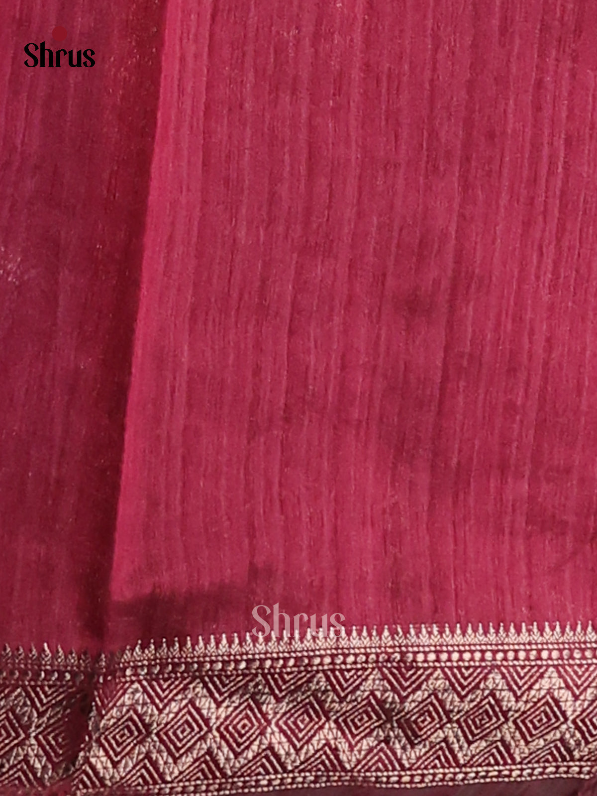 Maroon - Semi Jute Saree - Shop on Shrus.com
