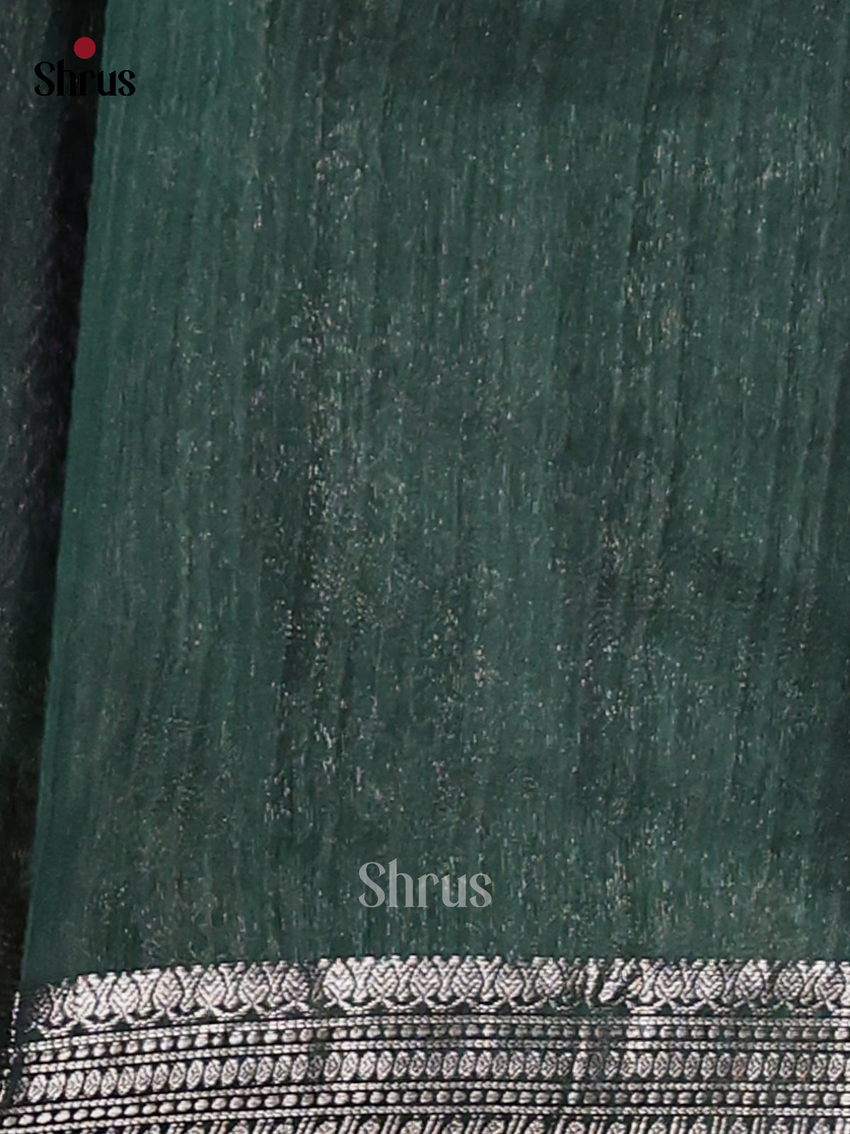 Dark Green- Semi Jute Saree - Shop on Shrus.com