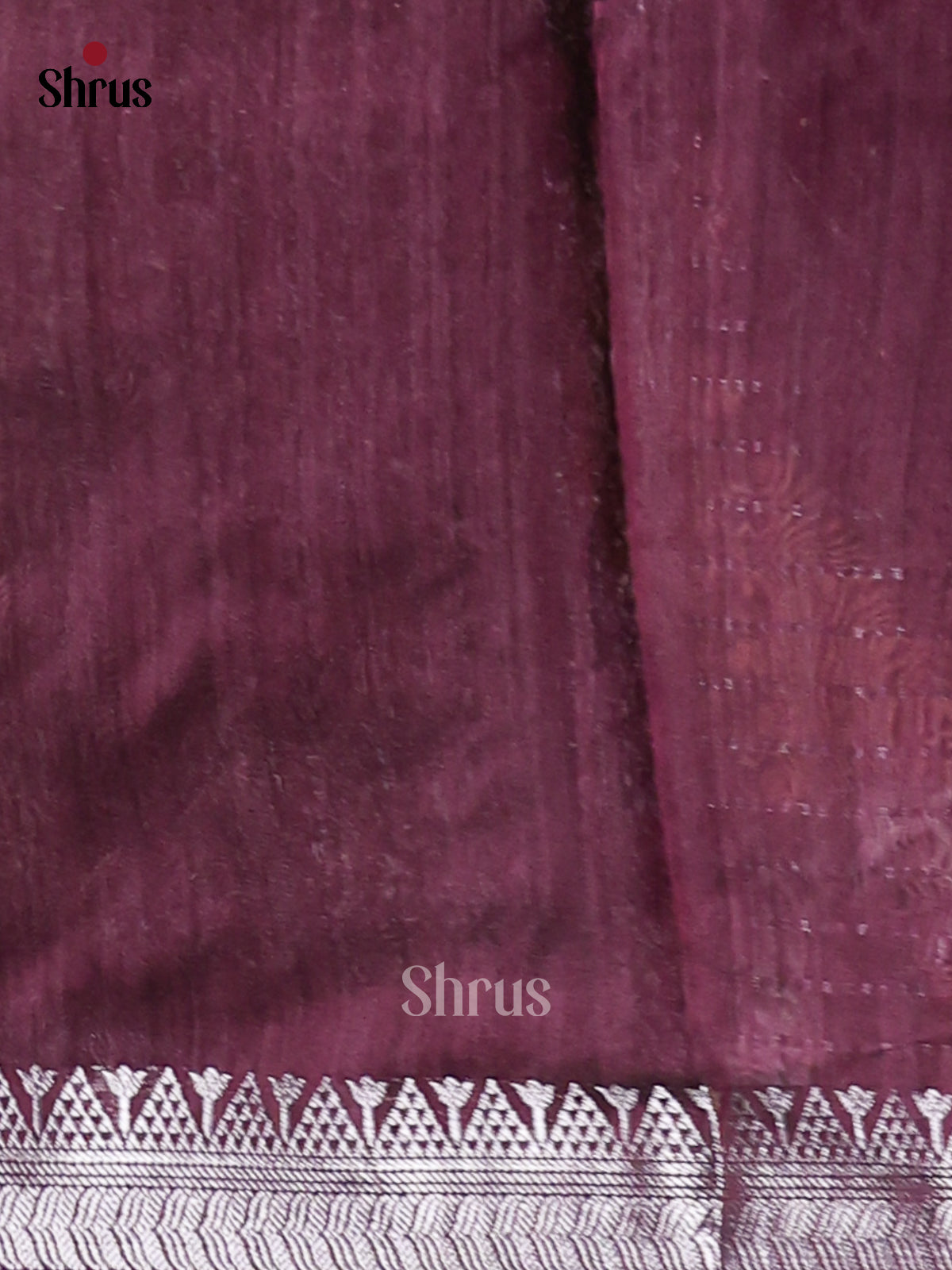 Maroon - Semi Jute Saree - Shop on Shrus.com