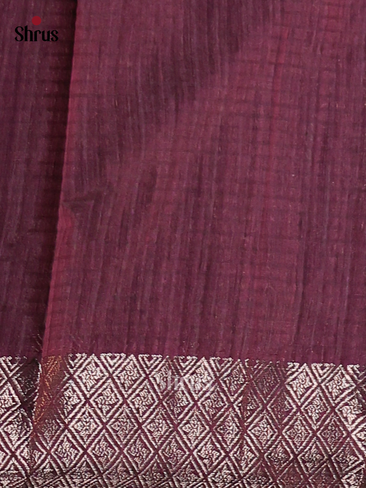 Maroon- Semi Jute Saree - Shop on Shrus.com