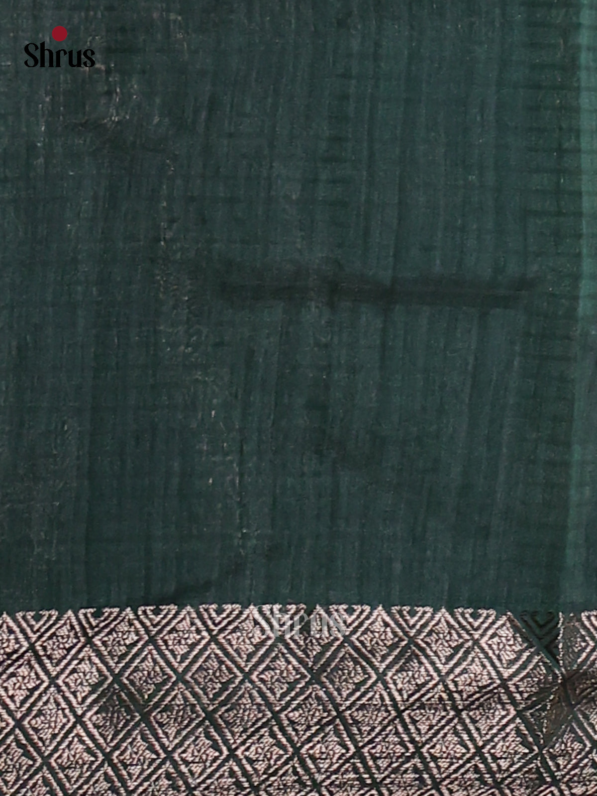Dark Green - Semi Jute Saree - Shop on Shrus.com