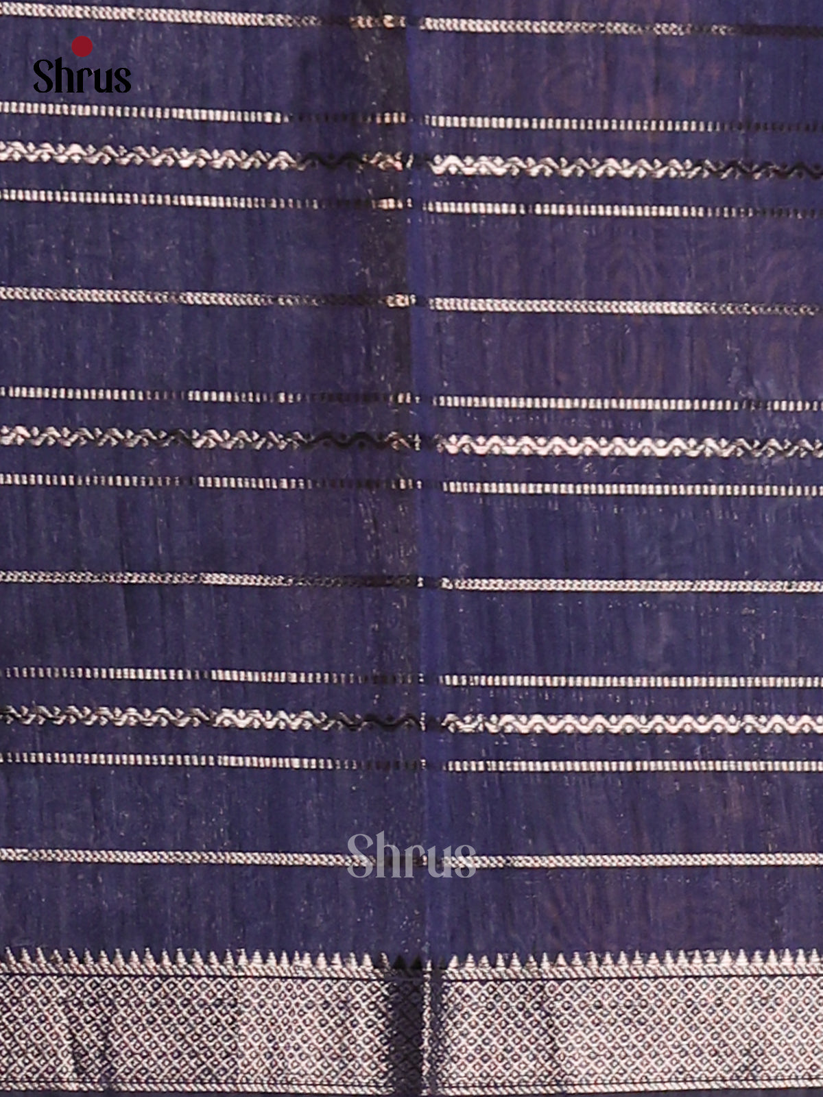 Blue- Semi Jute Saree - Shop on Shrus.com