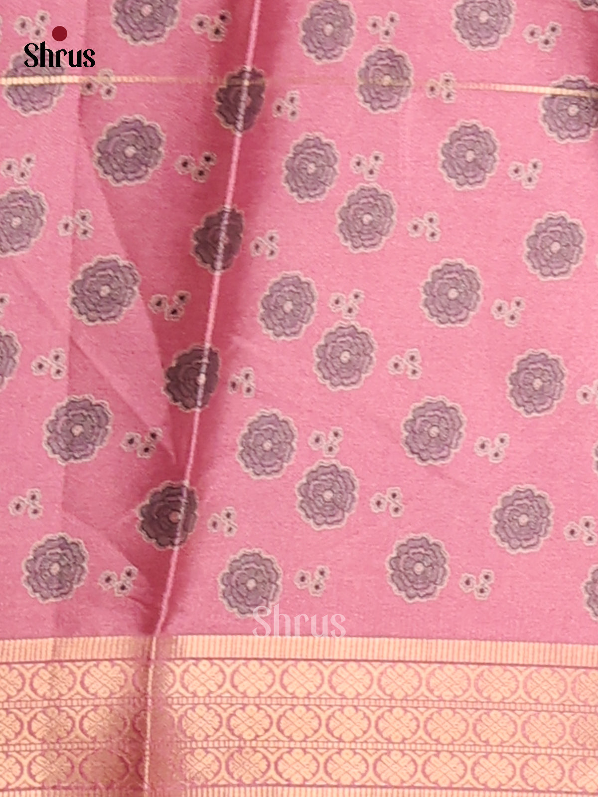 Pink- Semi Tussar Saree - Shop on Shrus.com