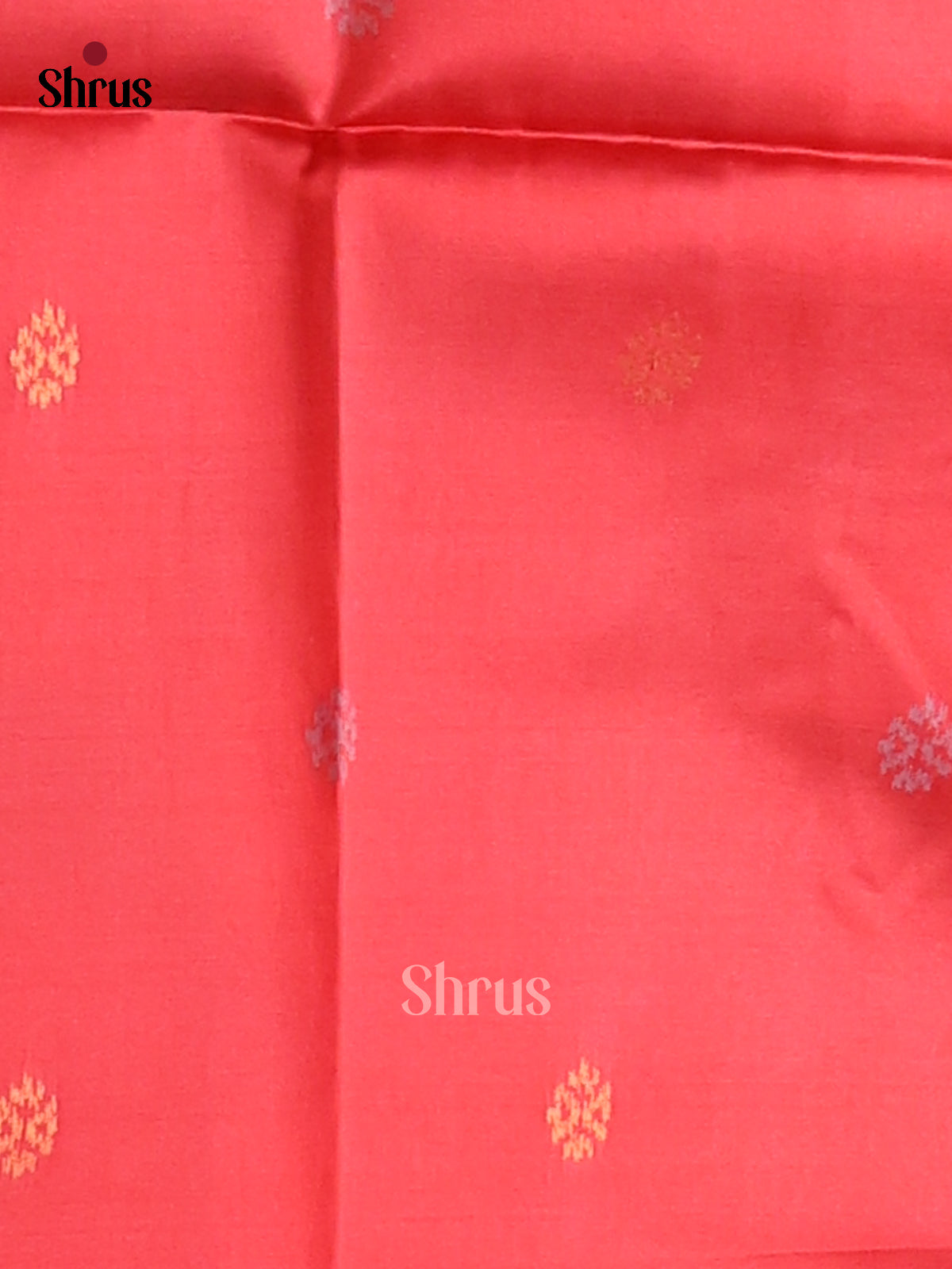 Cream & Orangish Pink- Semi Tussar Saree - Shop on Shrus.com