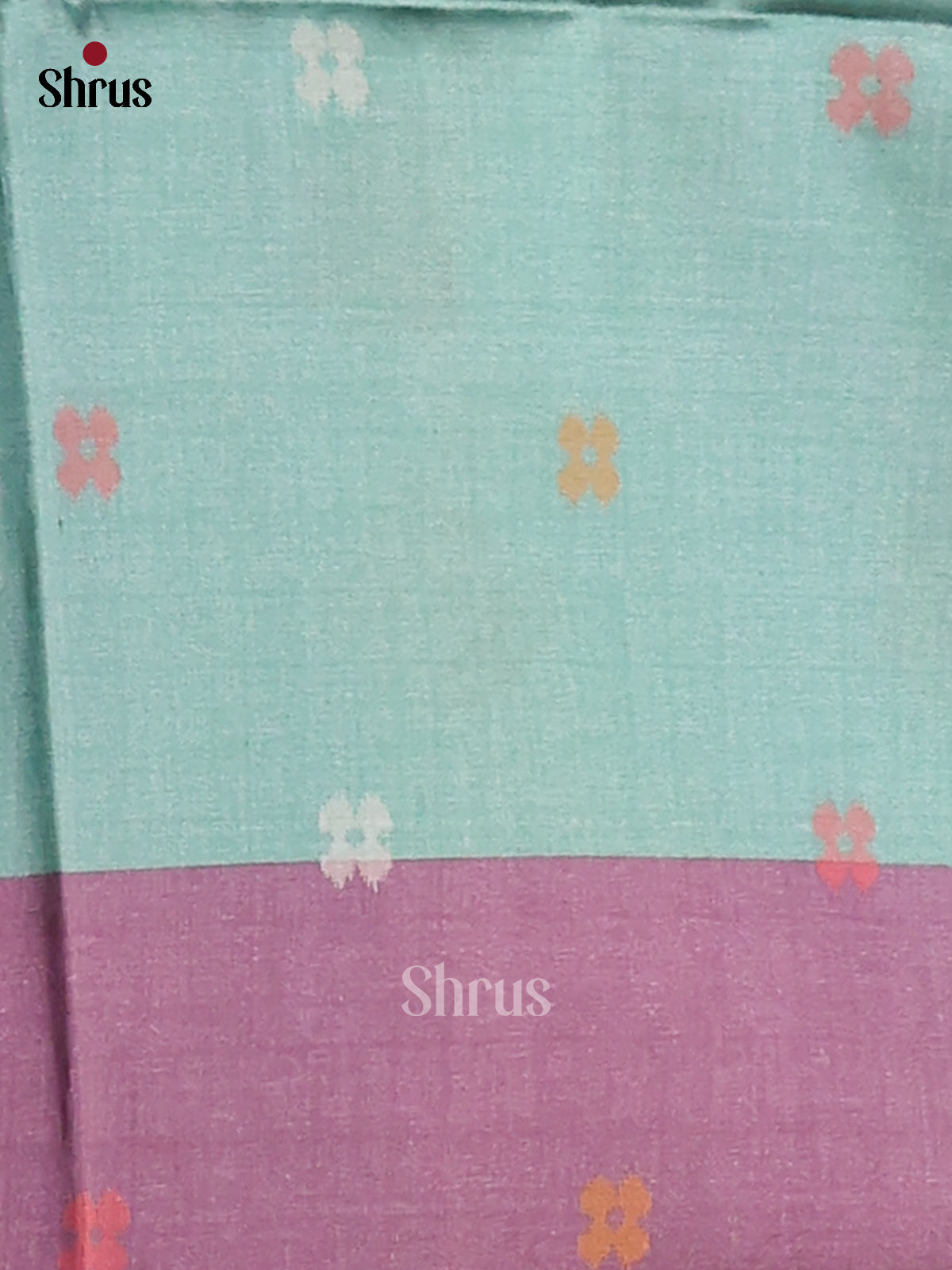 Sea Green & Purple- Semi Tussar Saree - Shop on Shrus.com