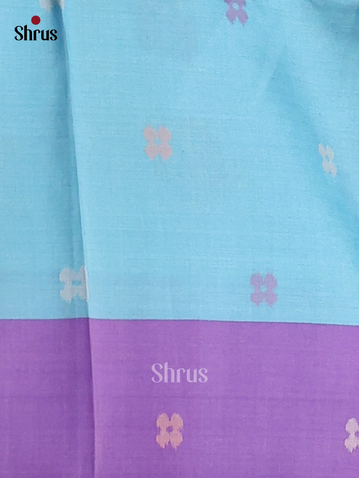 Blue & Purple - Semi Tussar Saree - Shop on Shrus.com