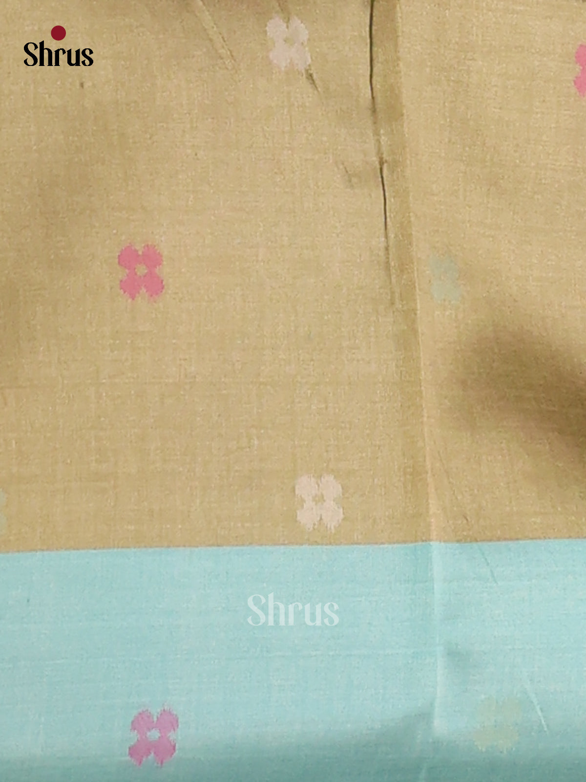 Pastel Green & Teal- Semi Tussar Saree - Shop on Shrus.com