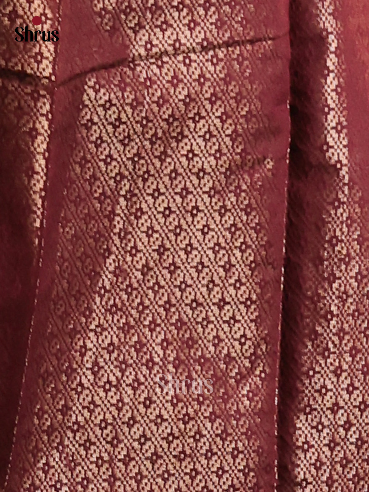 Maroon - Semi Jute Saree - Shop on Shrus.com