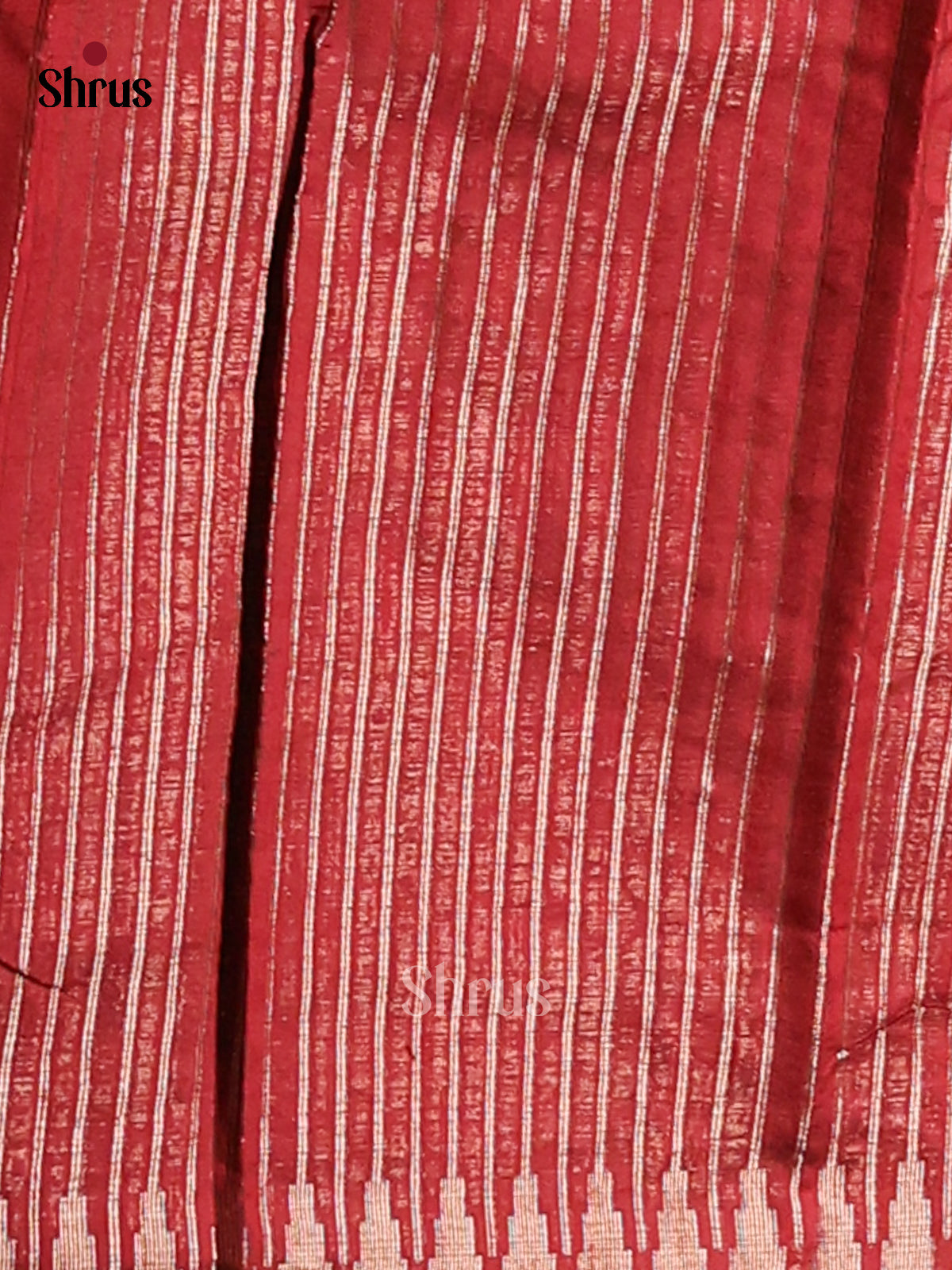 Maroon - Semi Jute Saree - Shop on Shrus.com