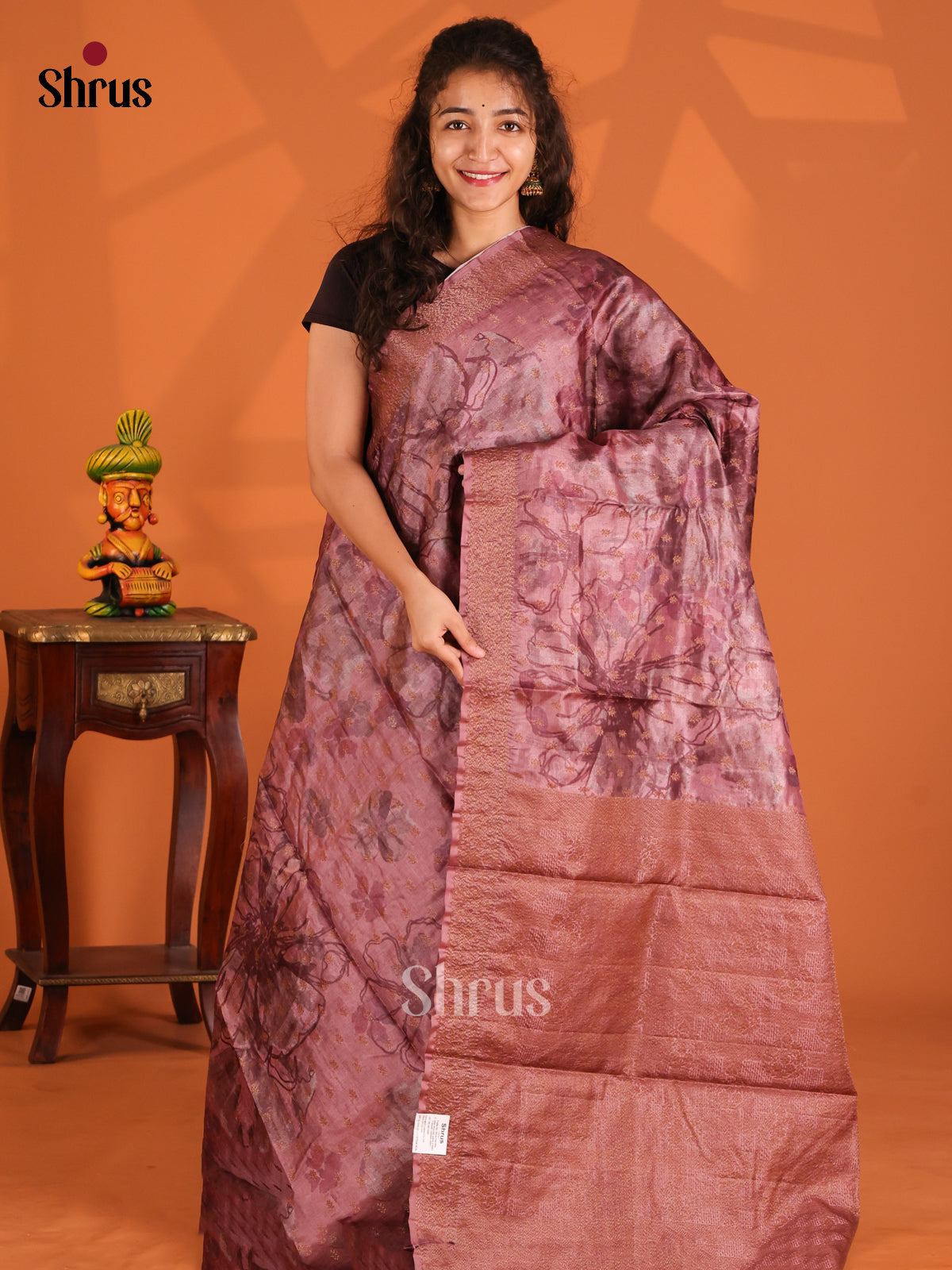 Onion Peel & Brown - Tussar Saree