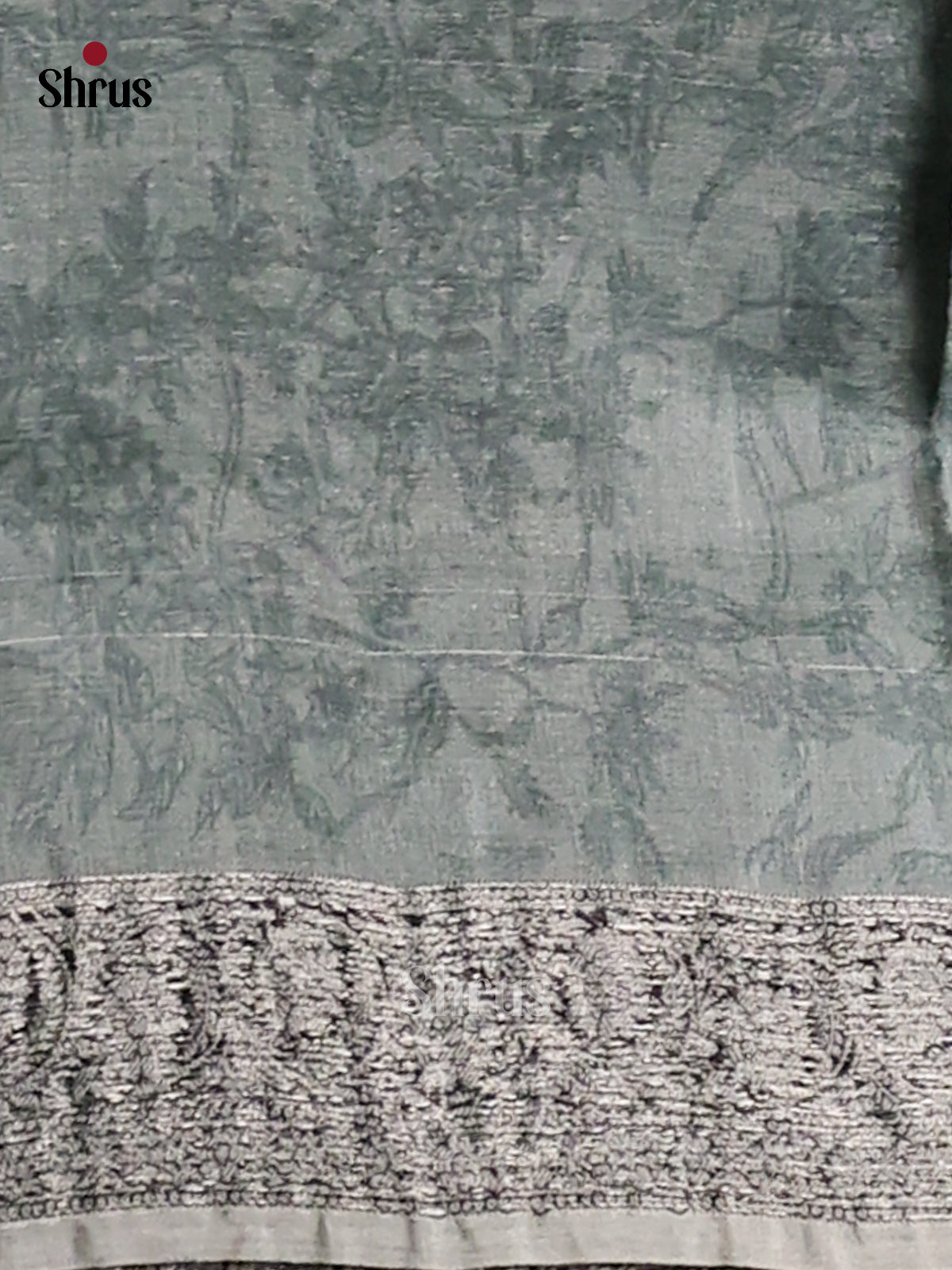 Grey Green(Single Tone) - Tussar Saree - Shop on Shrus.com