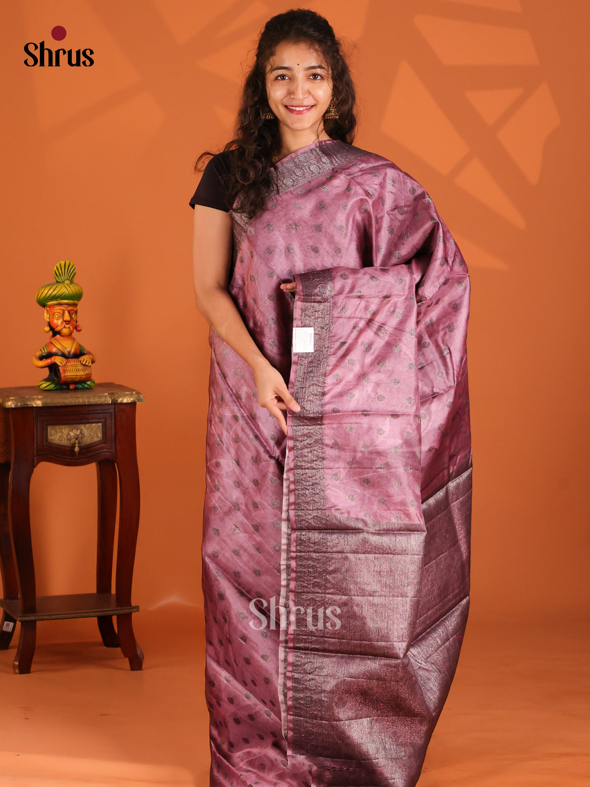Purple(Single Tone)- Tussar Saree