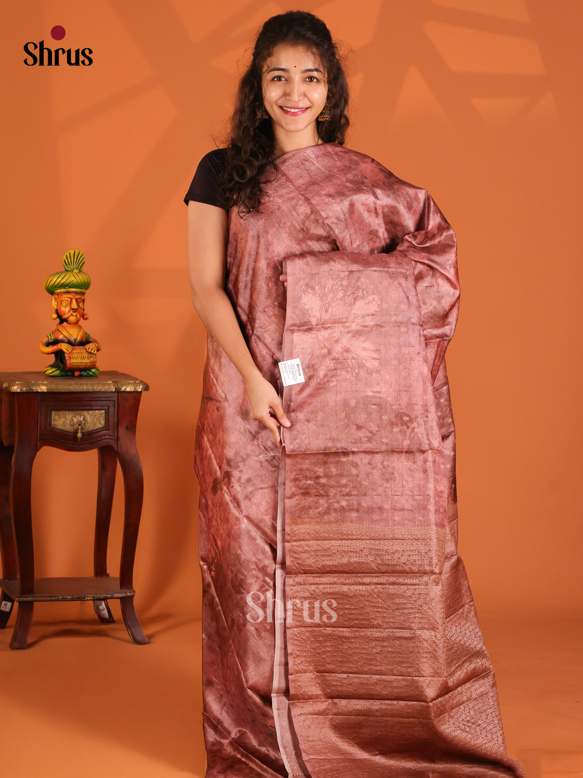 Brown(Single Tone)- Tussar Saree