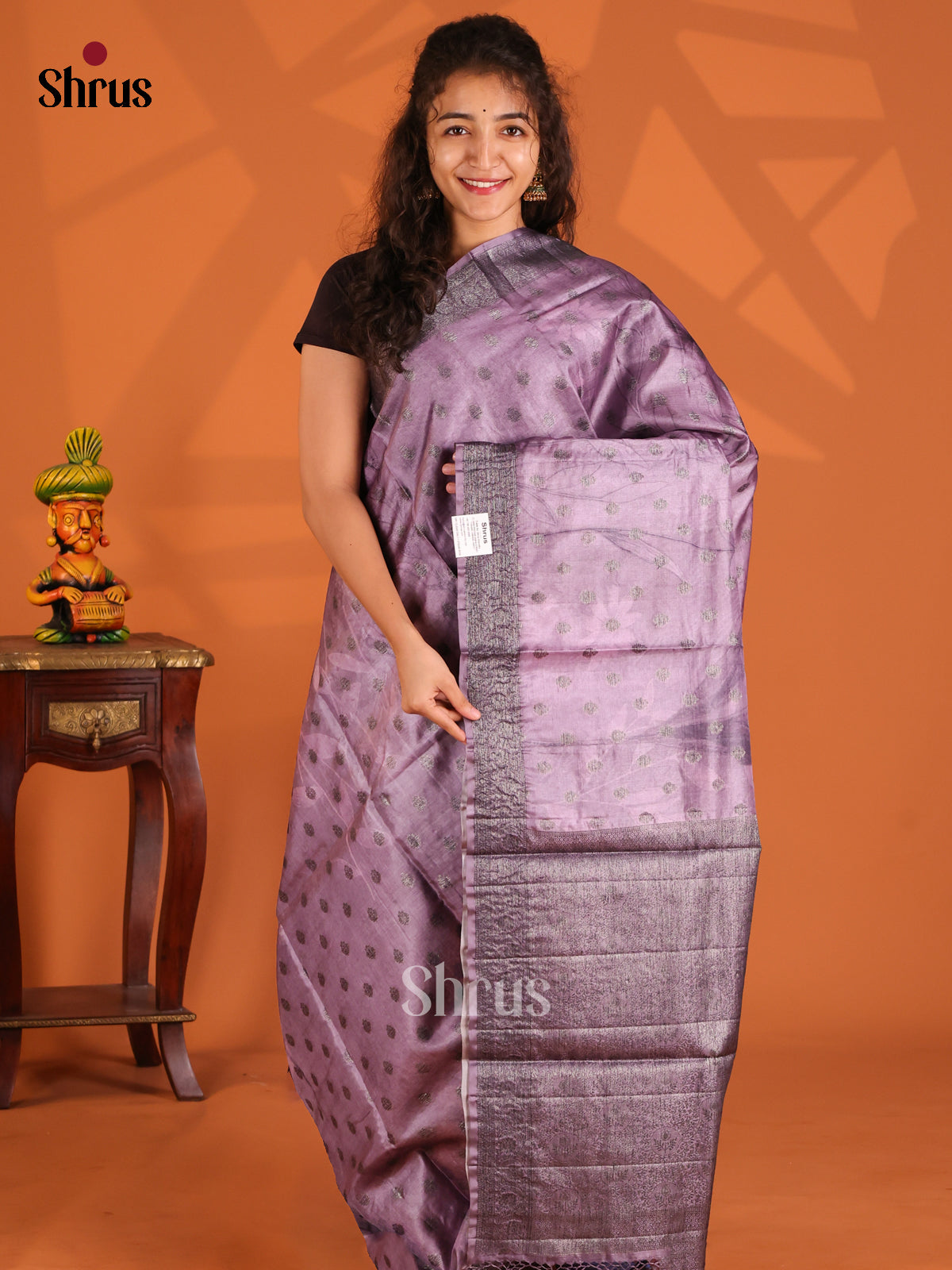Purple(Single Tone)- Tussar Saree