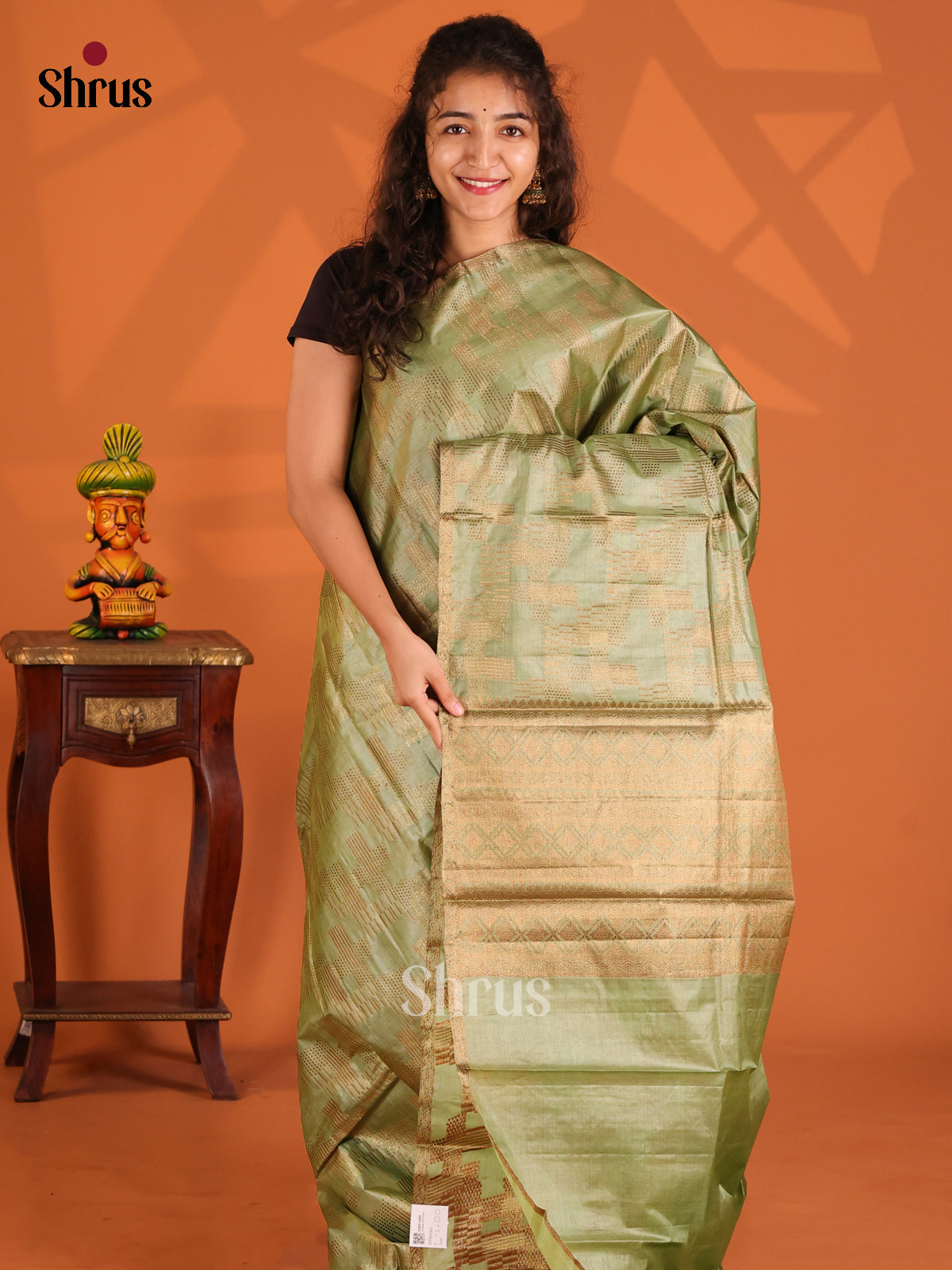 Pastel Green(Single tone) - Tussar Saree