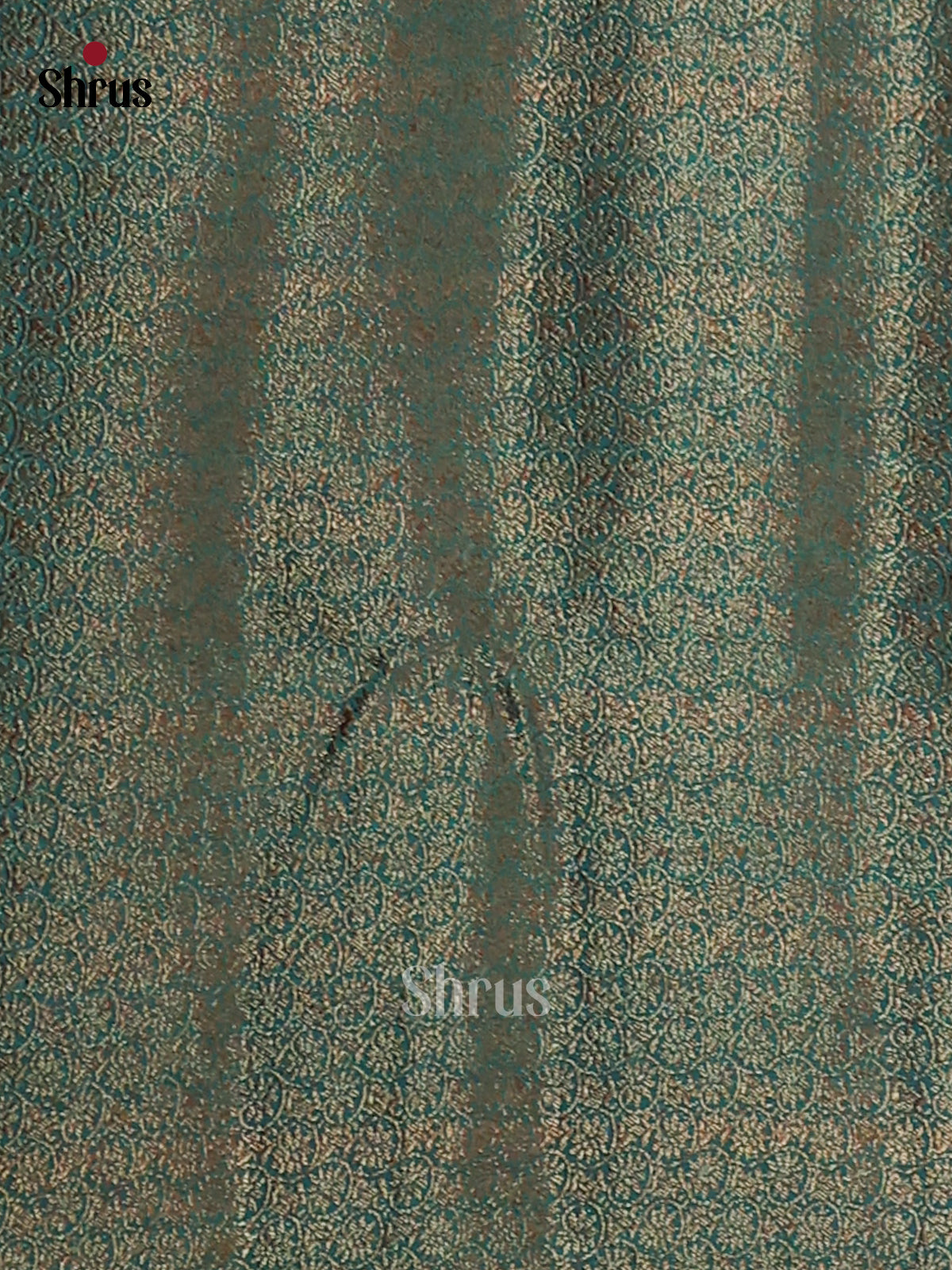 Brown & Teal- Semi Jute Saree - Shop on Shrus.com