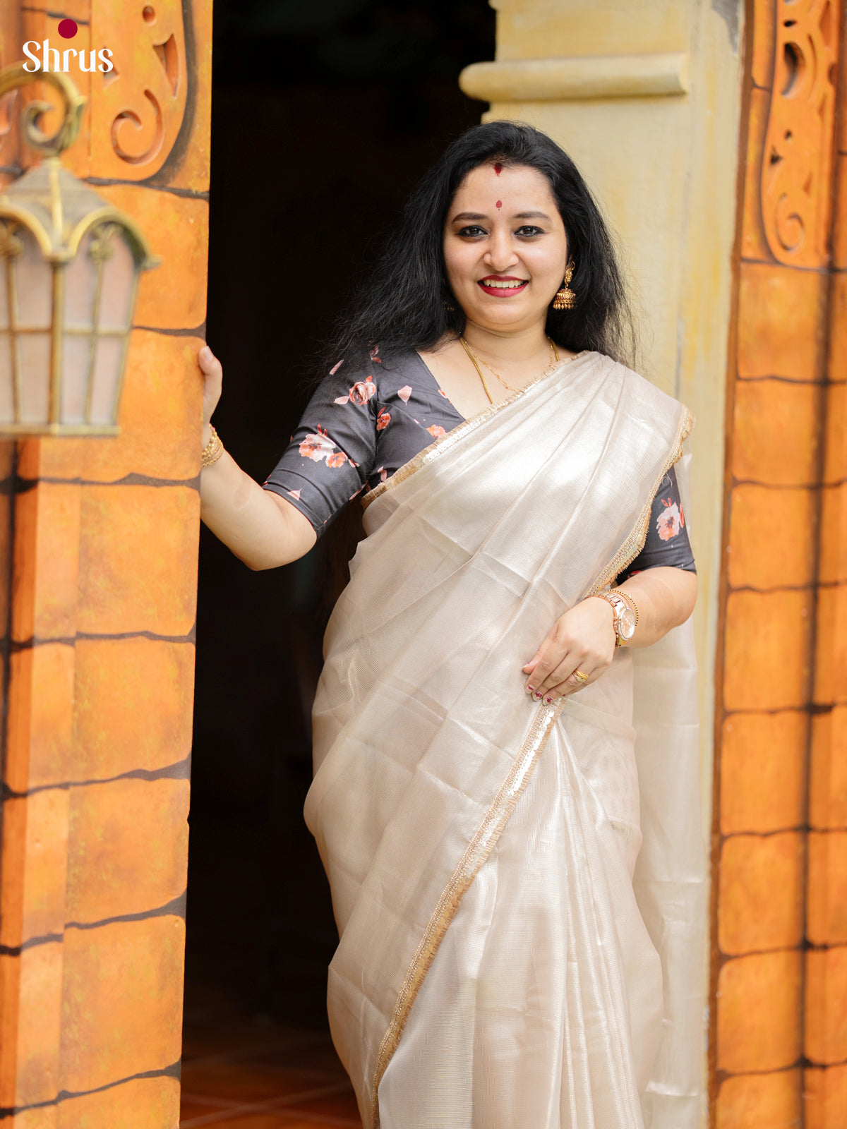 Silver- Semi Tissue Saree