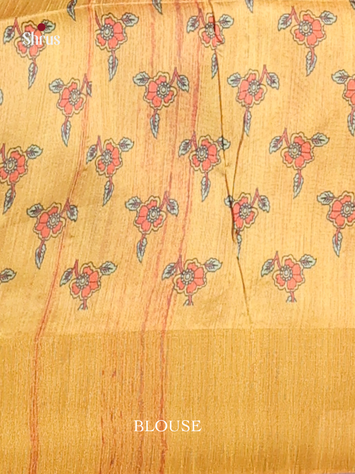 Cream & Mustard - Champa semitussar Saree - Shop on Shrus.com