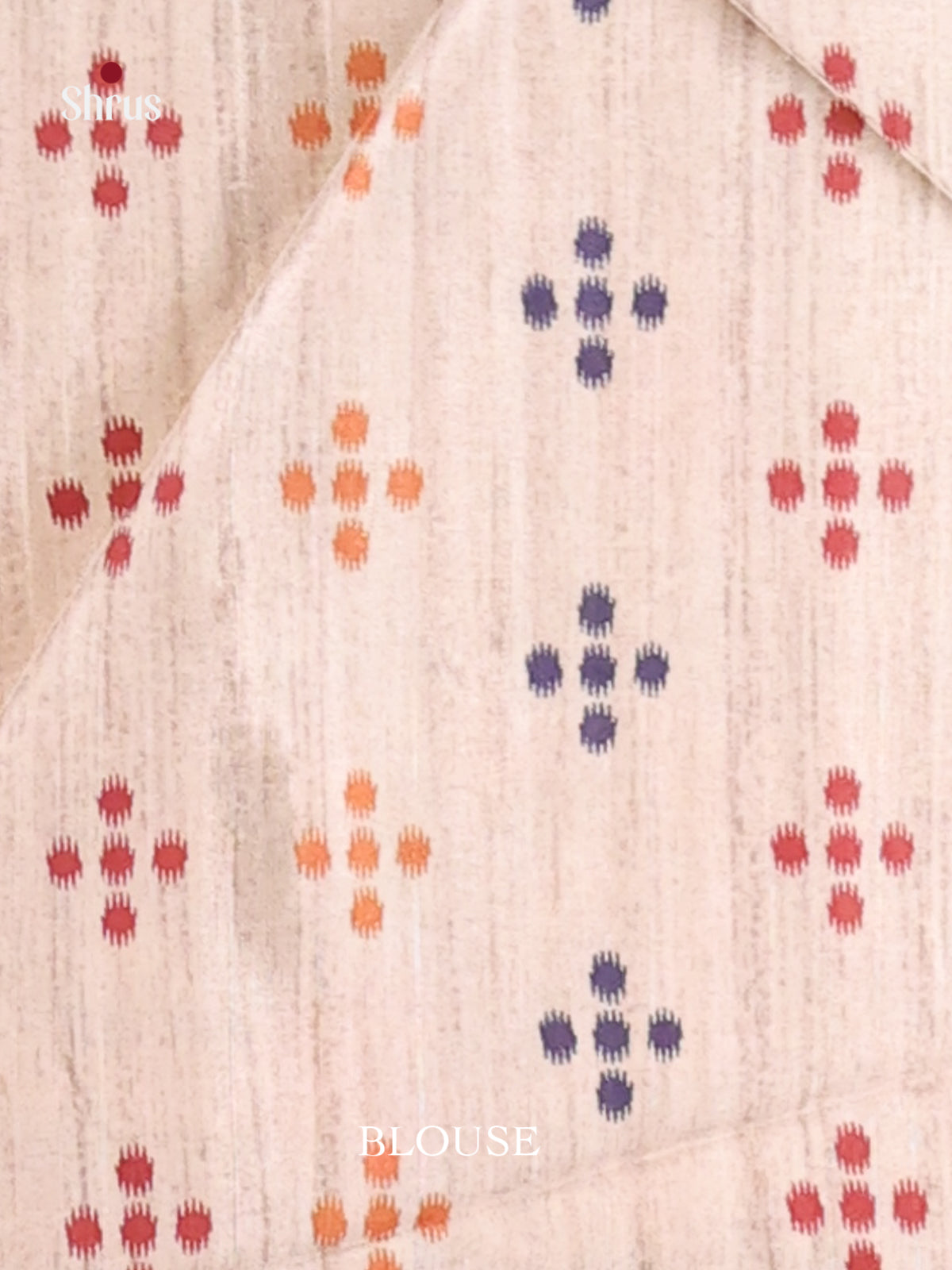 Blue & Cream - Champa semitussar Saree - Shop on Shrus.com