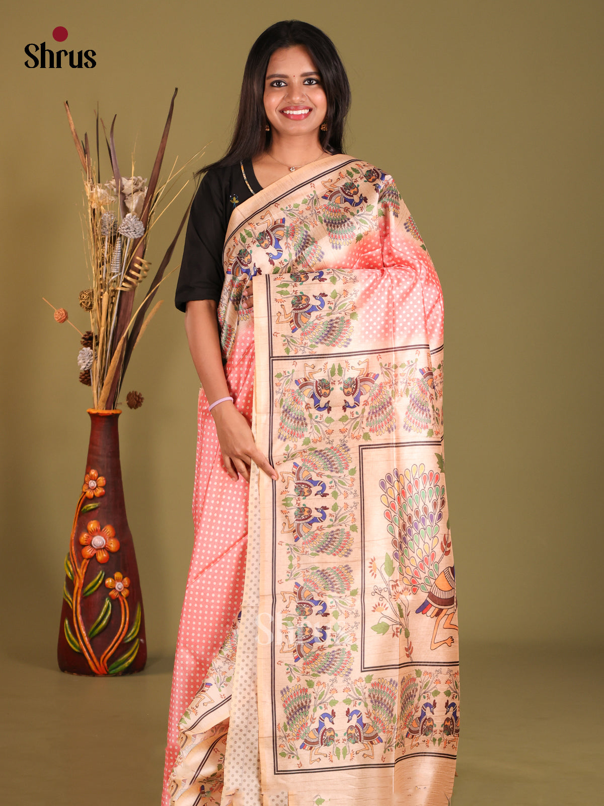 DFS04130 - Champa semitussar Saree - Shop on Shrus.com