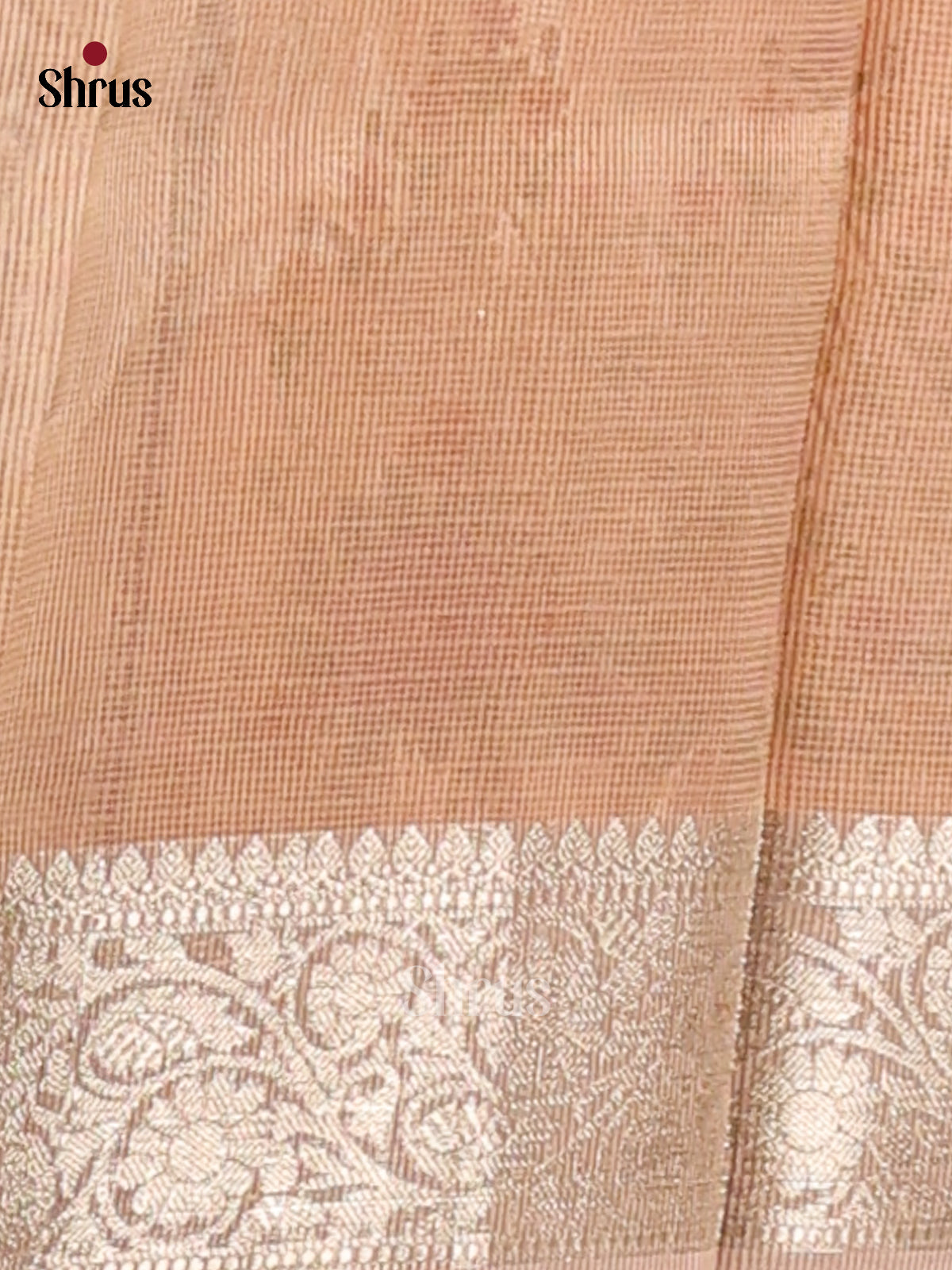Peach - Semi Tissue Saree - Shop on Shrus.com
