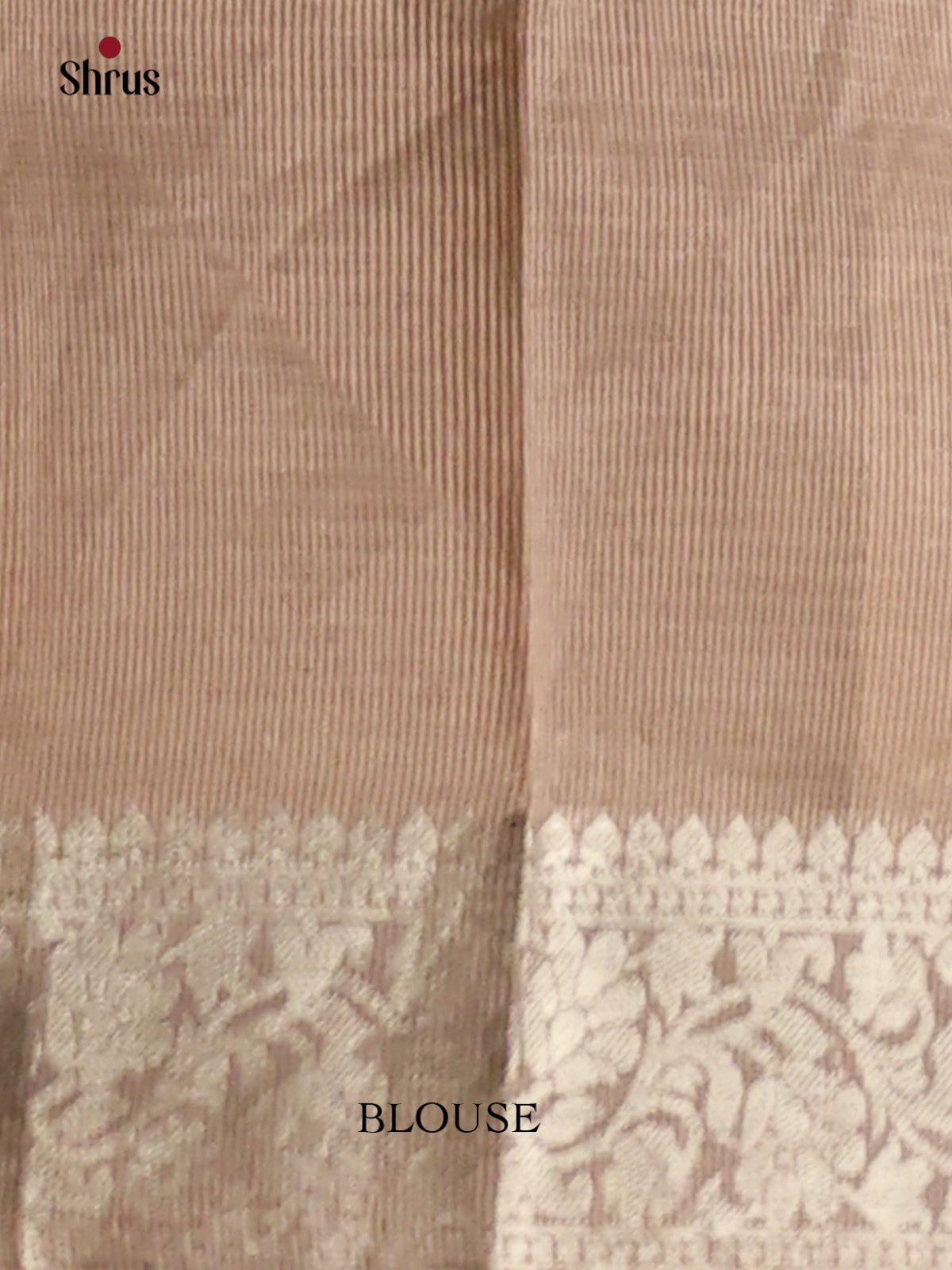 Cream & Lite Brown - Semi Tissue Saree - Shop on Shrus.com