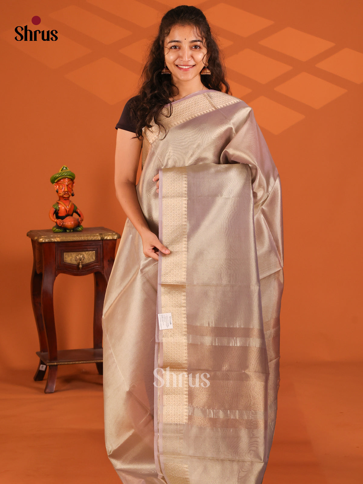 Mild Lavender - Semi Tissue saree - Shop on Shrus.com