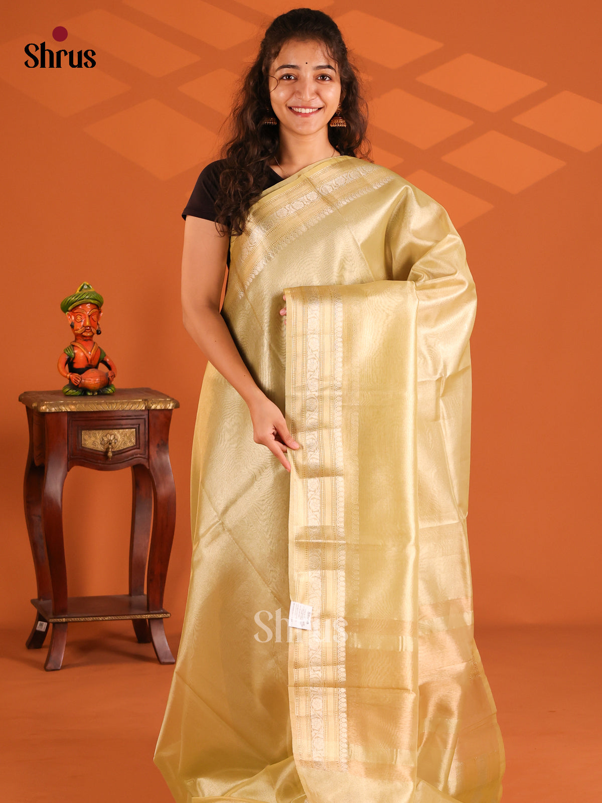 Mint Green - Semi Tissue saree - Shop on Shrus.com