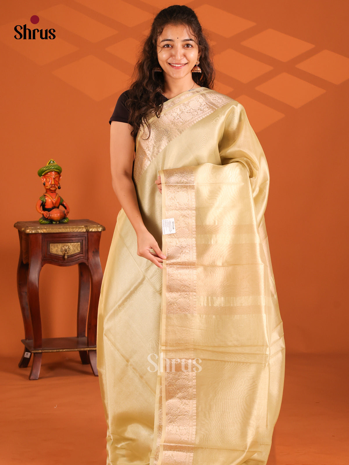 Mint Green - Semi Tissue saree - Shop on Shrus.com