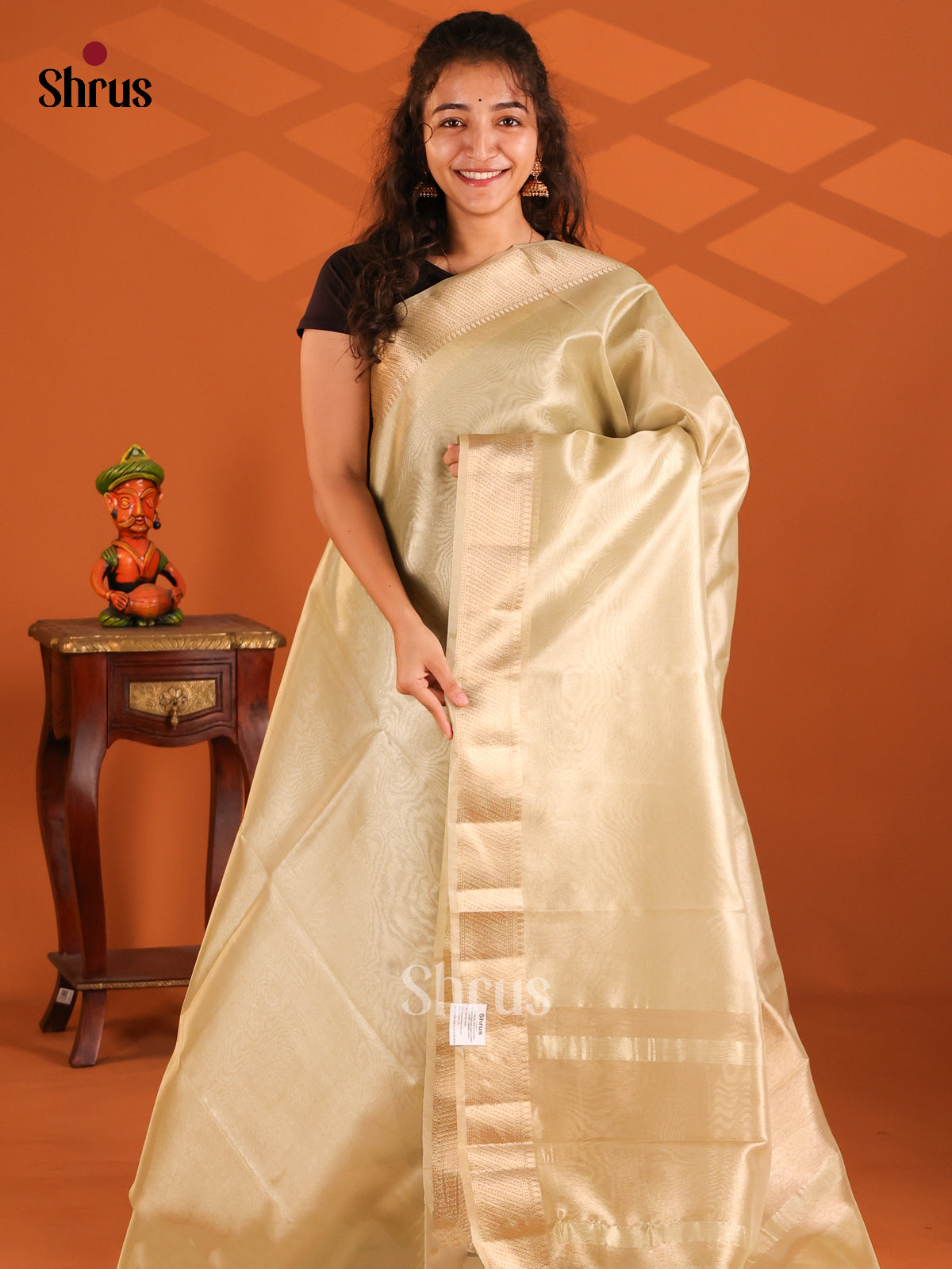 Mint Green- Semi Tissue saree - Shop on Shrus.com