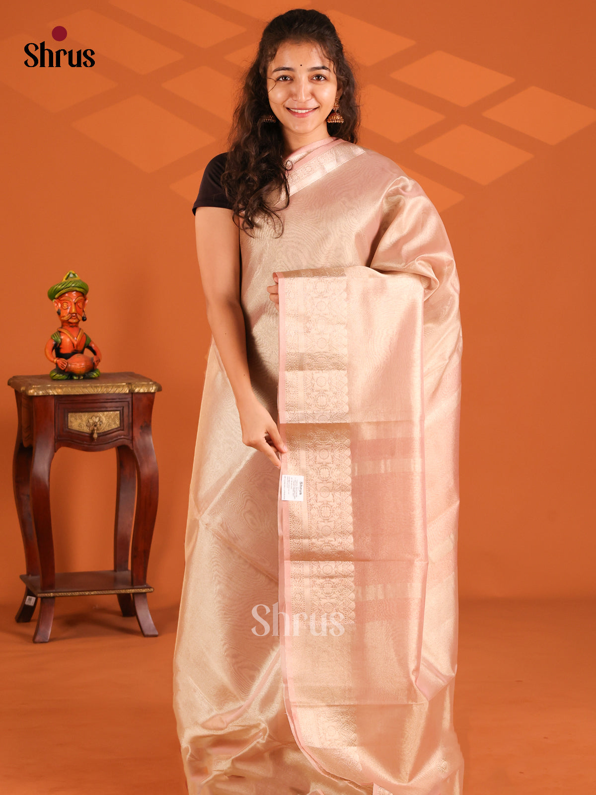 Rose Gold - Semi Tissue saree - Shop on Shrus.com