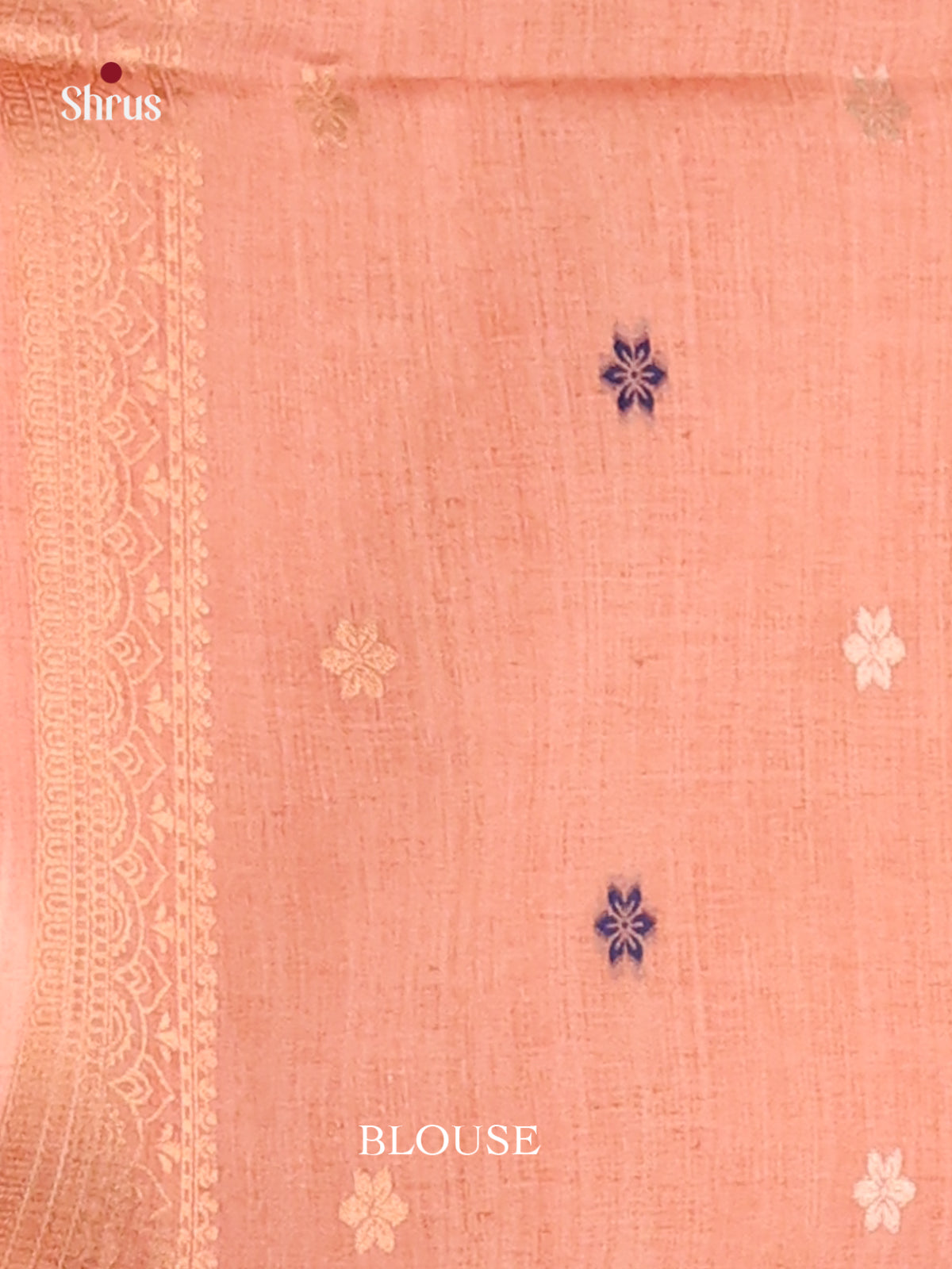 Grey & Peach - Semi Tussar Saree - Shop on Shrus.com