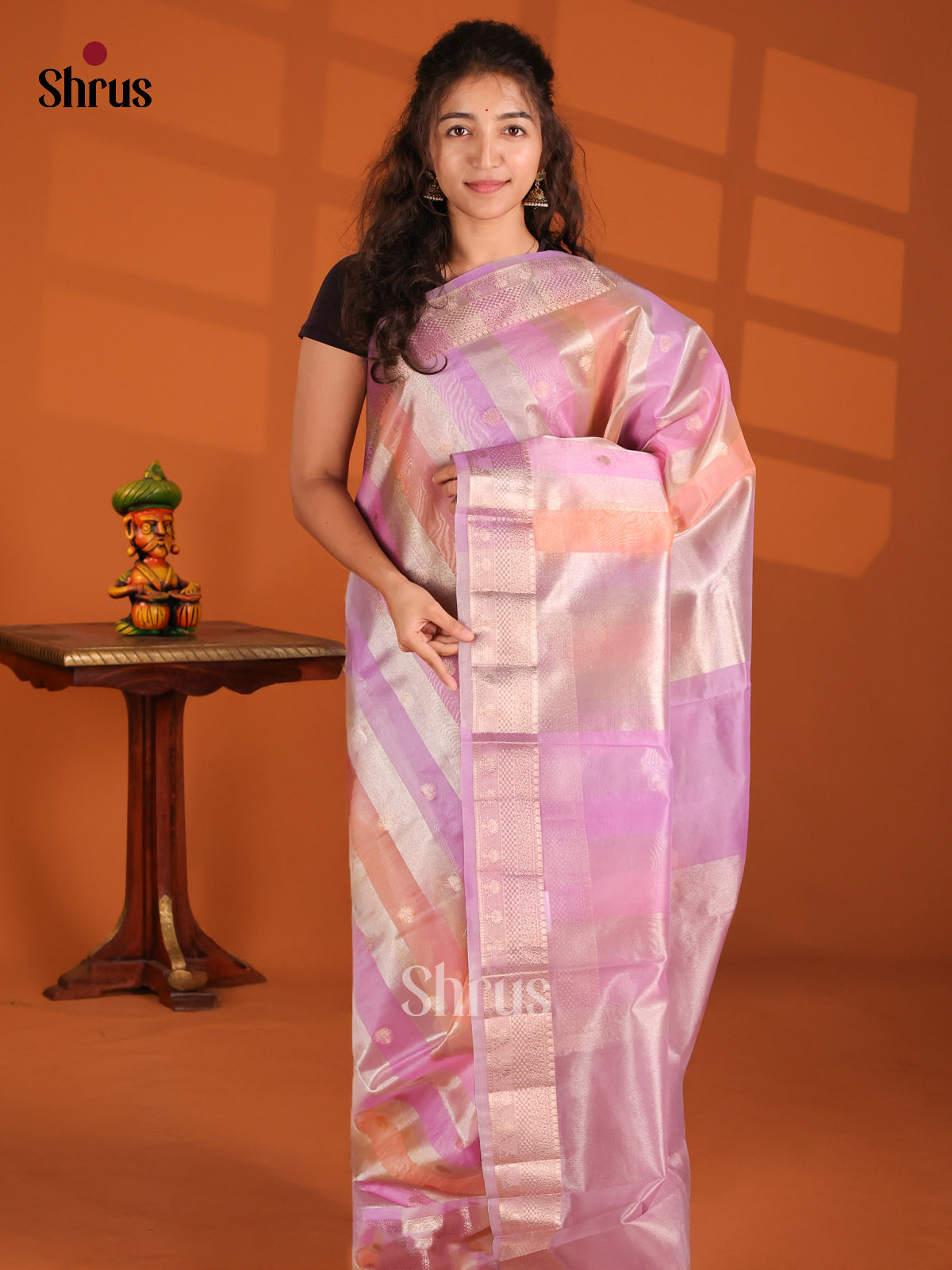 Lavender & Peach - North Silk Cotton Saree - Shop on Shrus.com