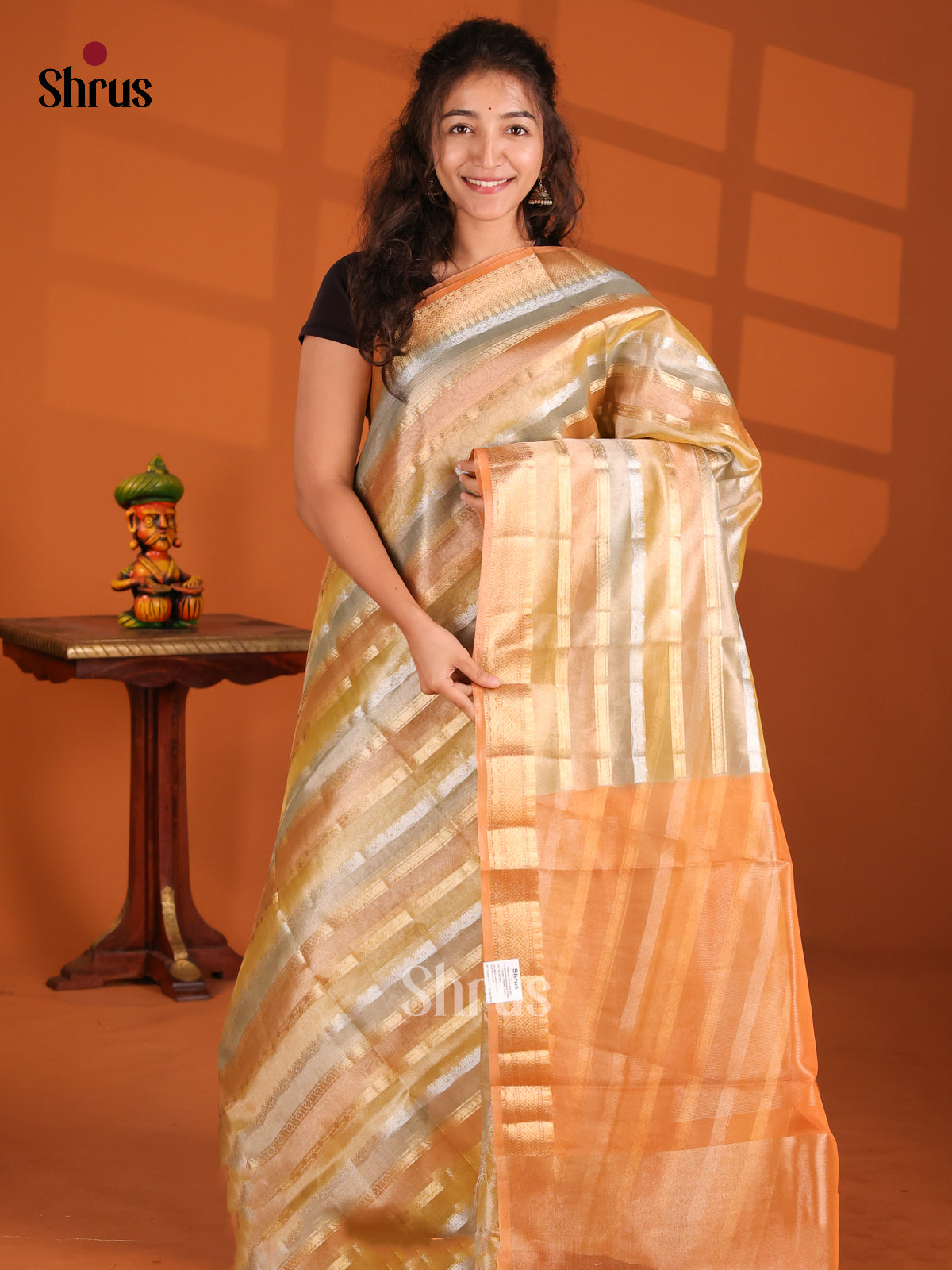 Brick & Green- North Silk Cotton Saree - Shop on Shrus.com
