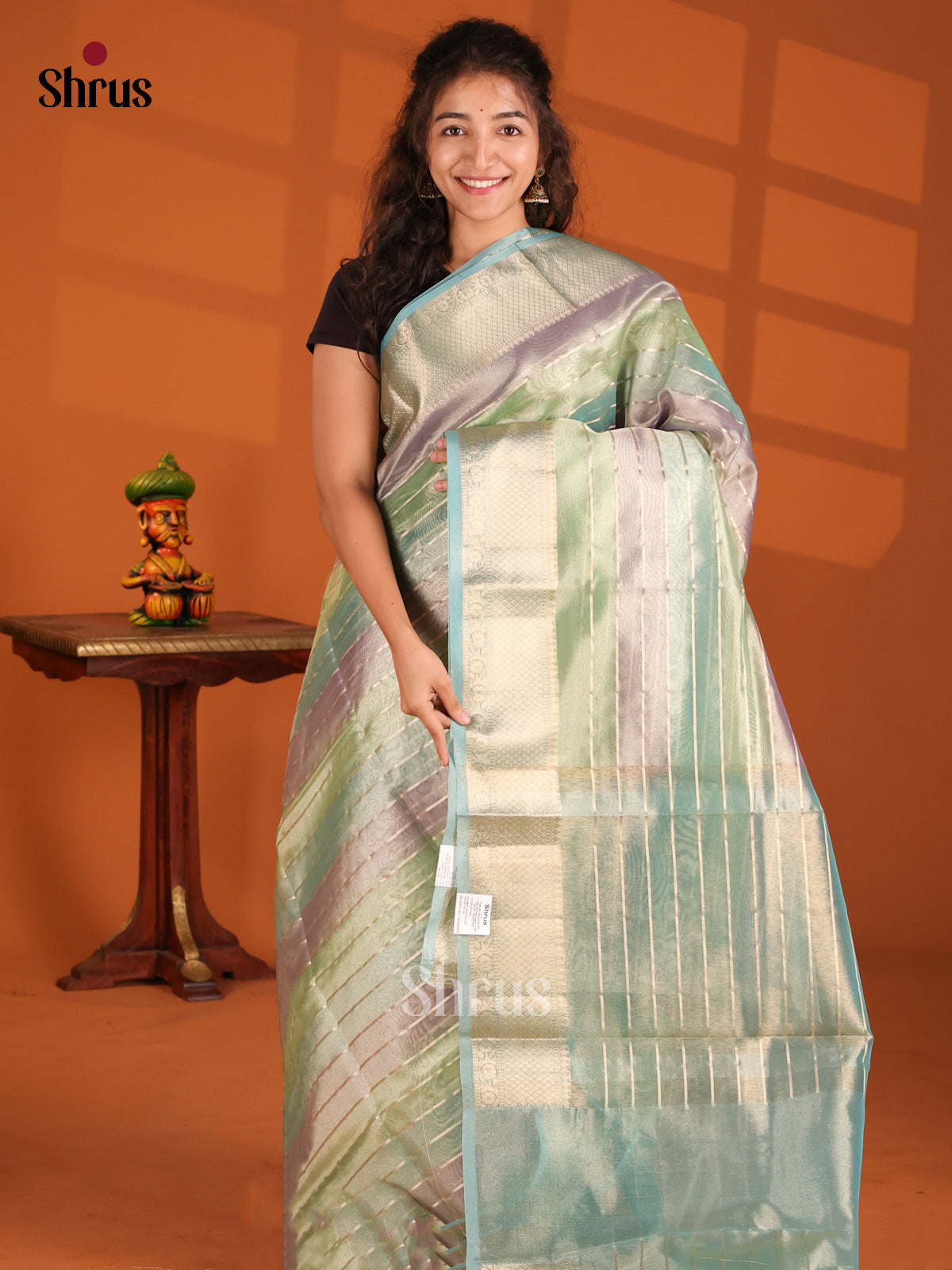 Green & Blue - North Silk Cotton Saree - Shop on Shrus.com
