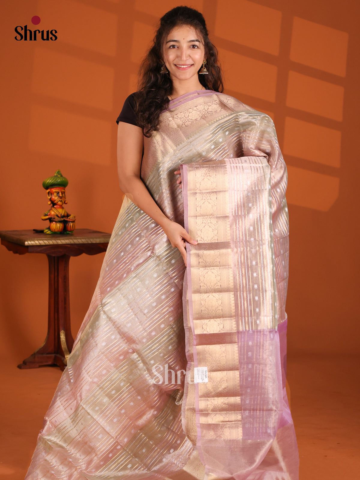Lavender & Green- North Silk Cotton Saree - Shop on Shrus.com