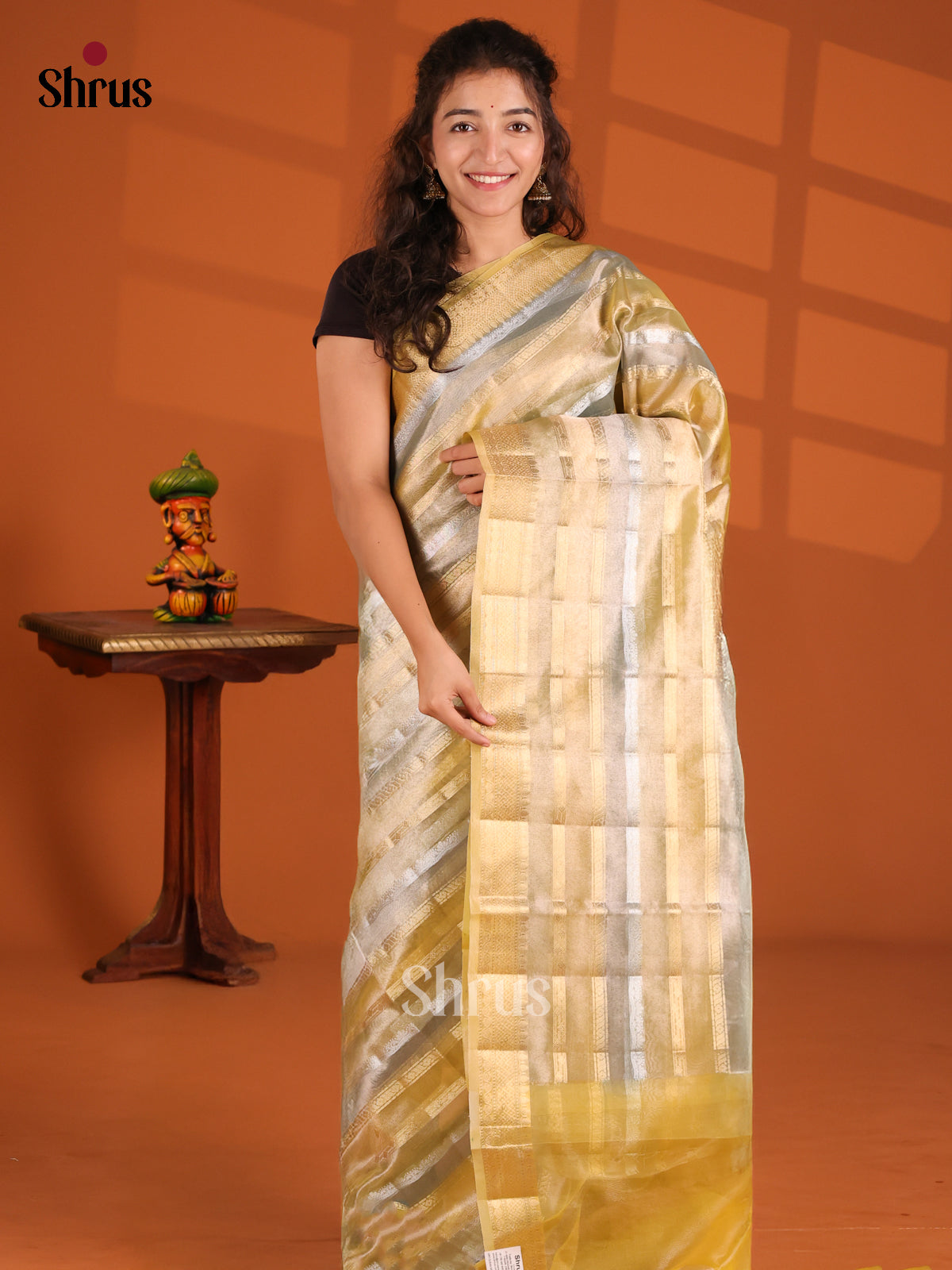 Mustard & Grey - North Silk Cotton Saree - Shop on Shrus.com