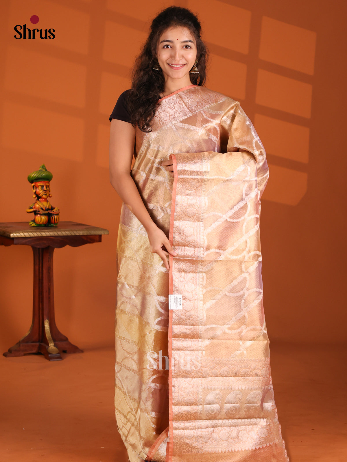 Peach - North Silk Cotton Saree - Shop on Shrus.com