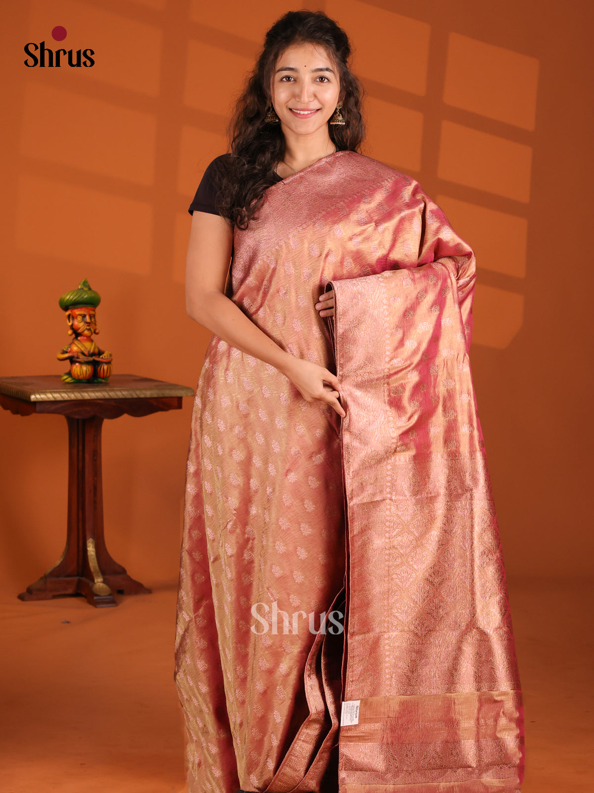 Double Shaded Brown - Tissue Saree - Shop on Shrus.com